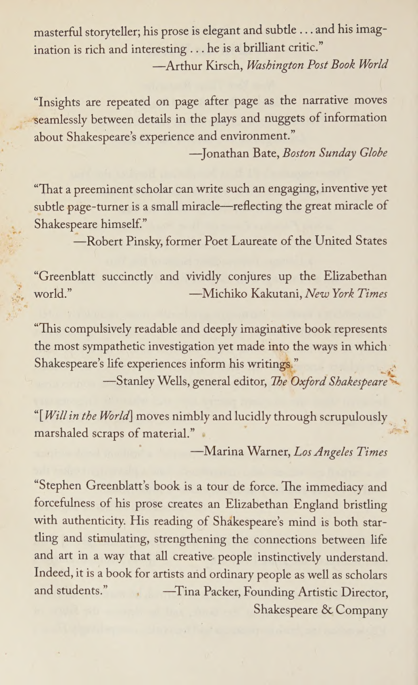 Stephen Greenblatt Will in the World Biography — page 4