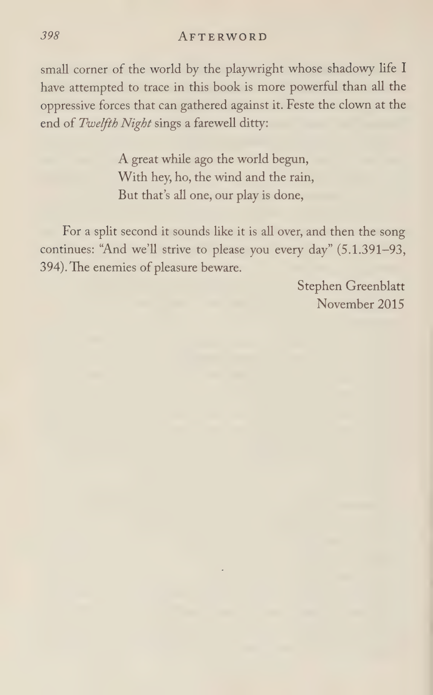 Stephen Greenblatt Will in the World Biography — page 416