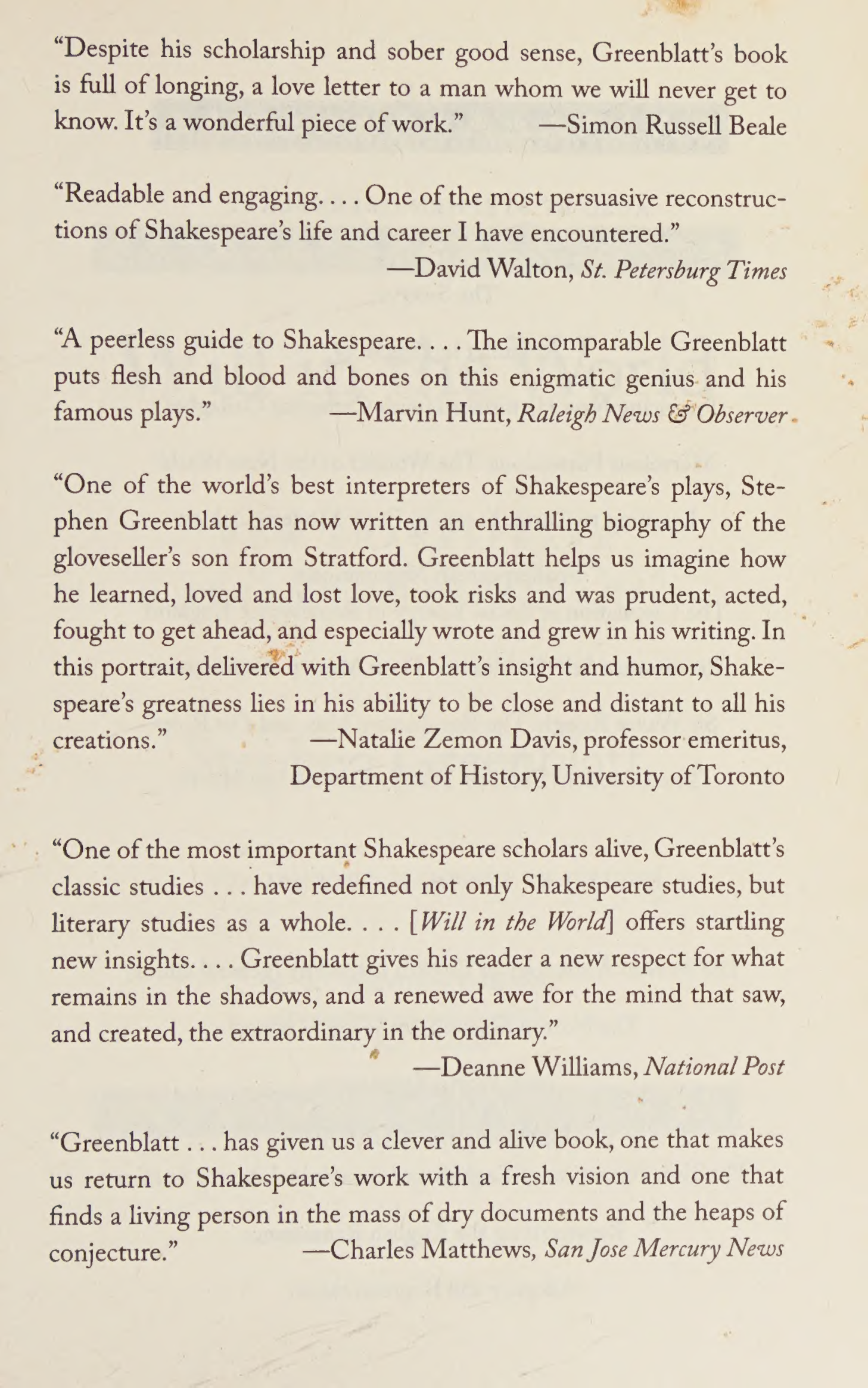 Stephen Greenblatt Will in the World Biography — page 5