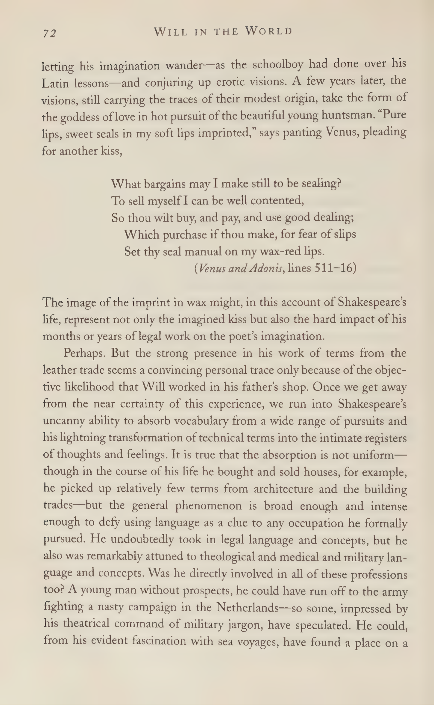 Stephen Greenblatt Will in the World Biography — page 74