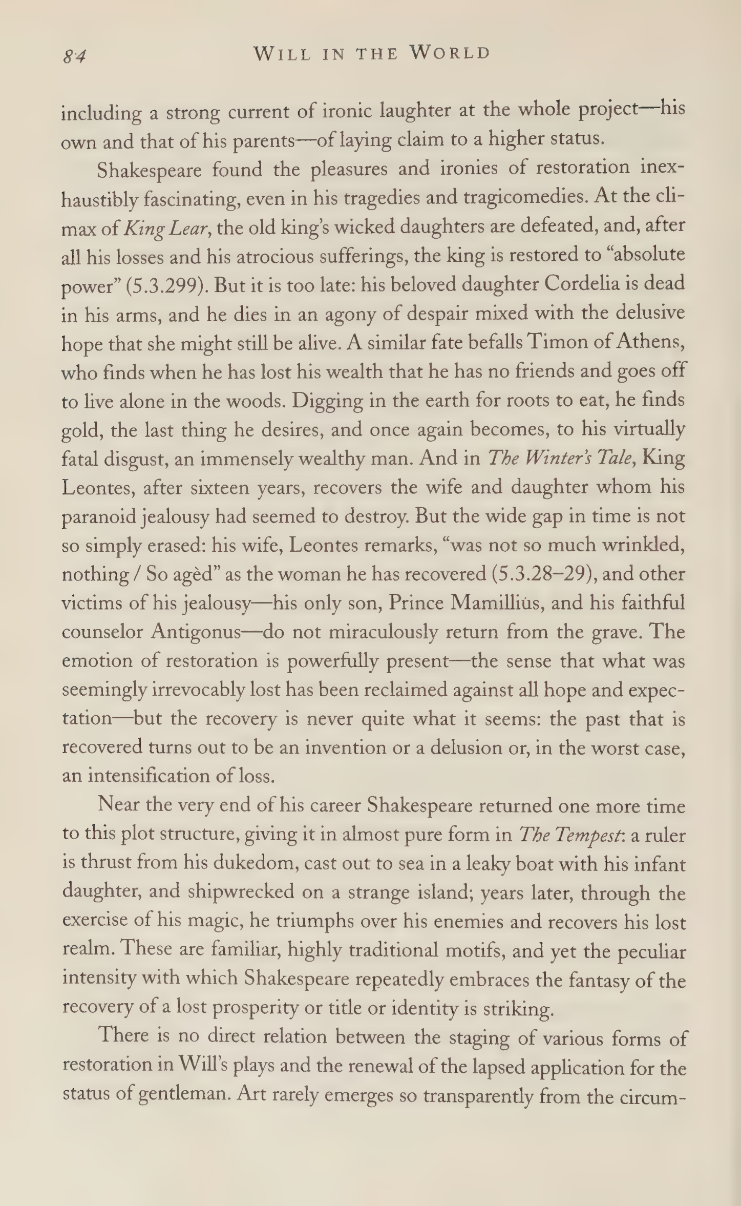 Stephen Greenblatt Will in the World Biography — page 86