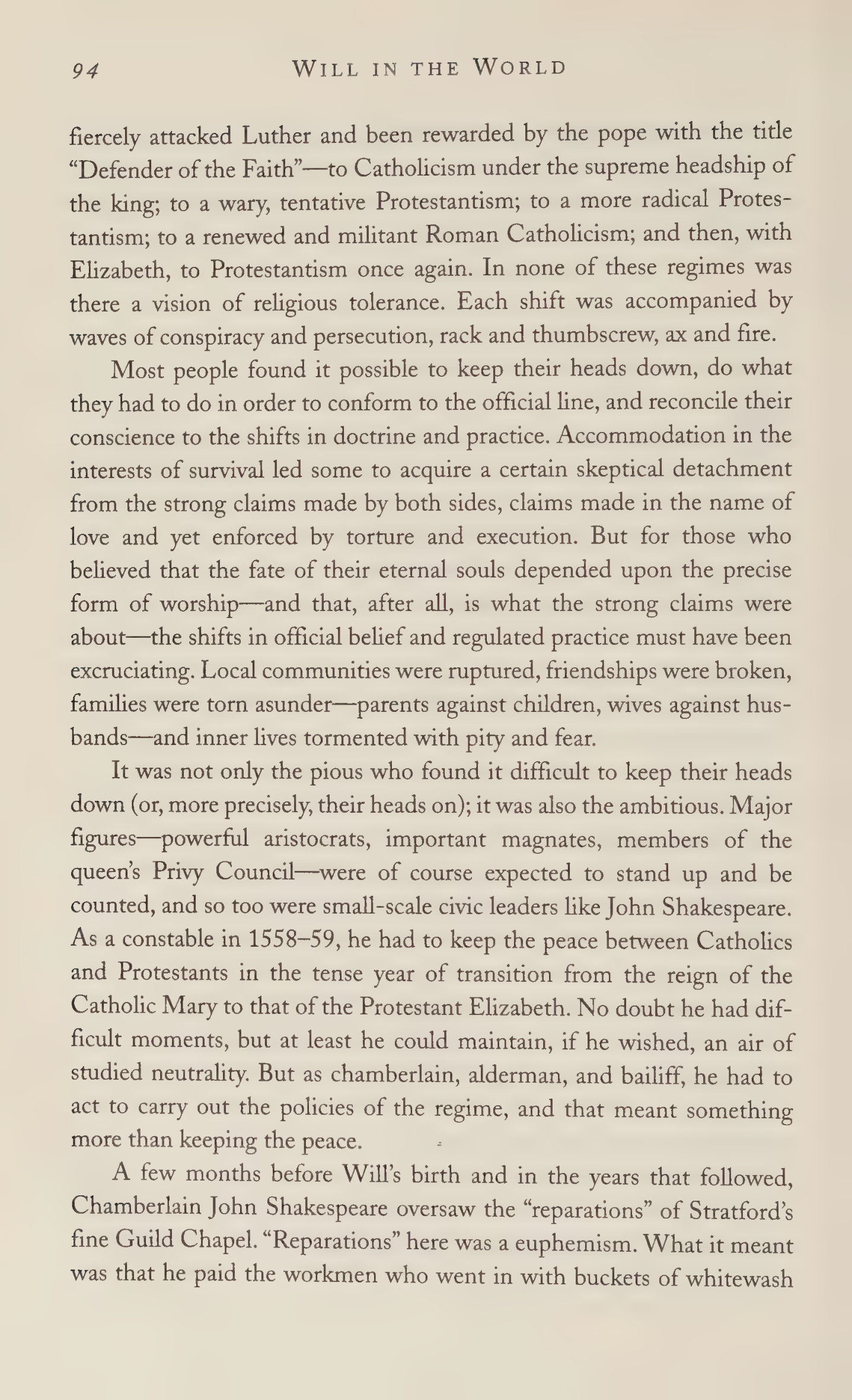 Stephen Greenblatt Will in the World Biography — page 96