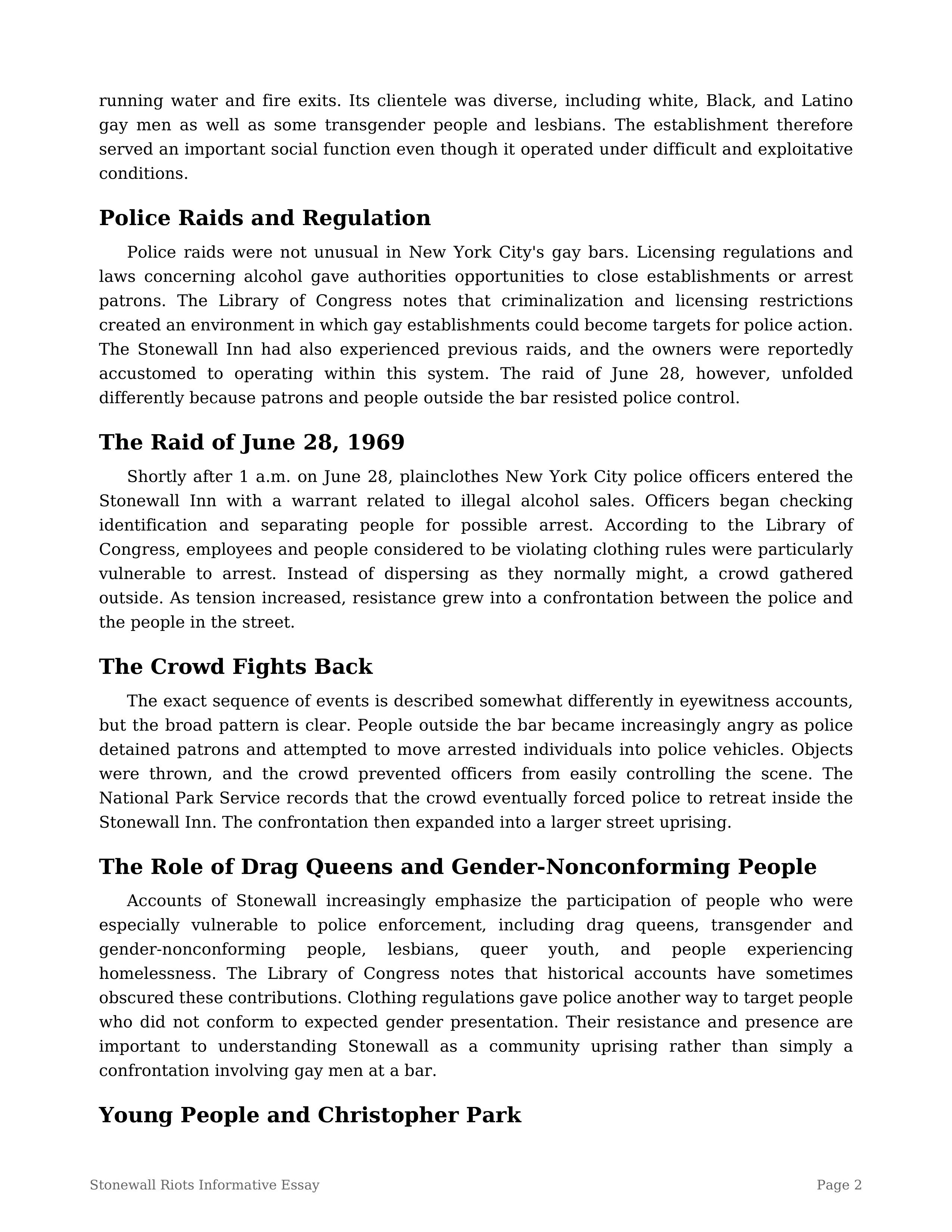 Stonewall Riots Informative Essay — page 2
