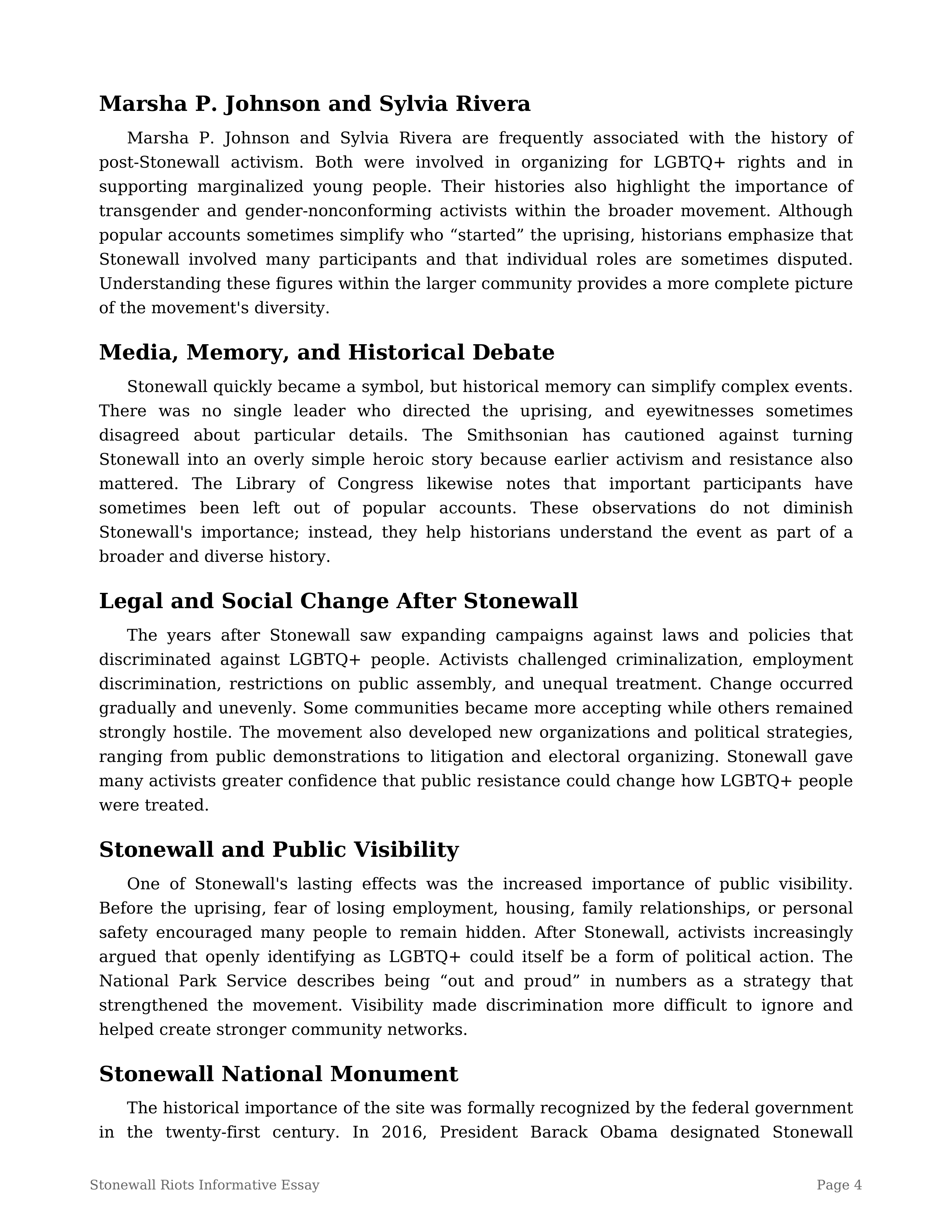 Stonewall Riots Informative Essay — page 4