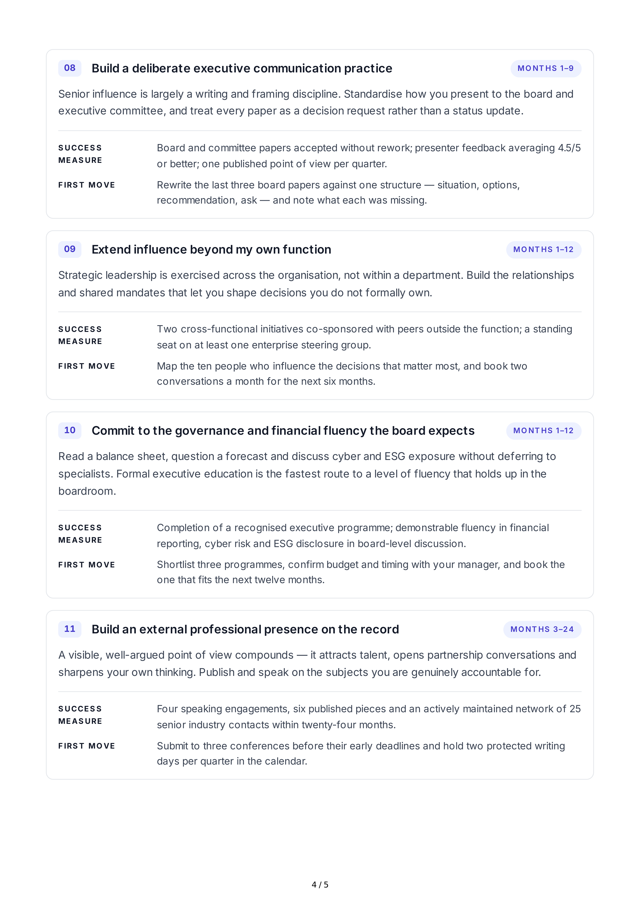 Strategic Leadership Professional Goals — page 4