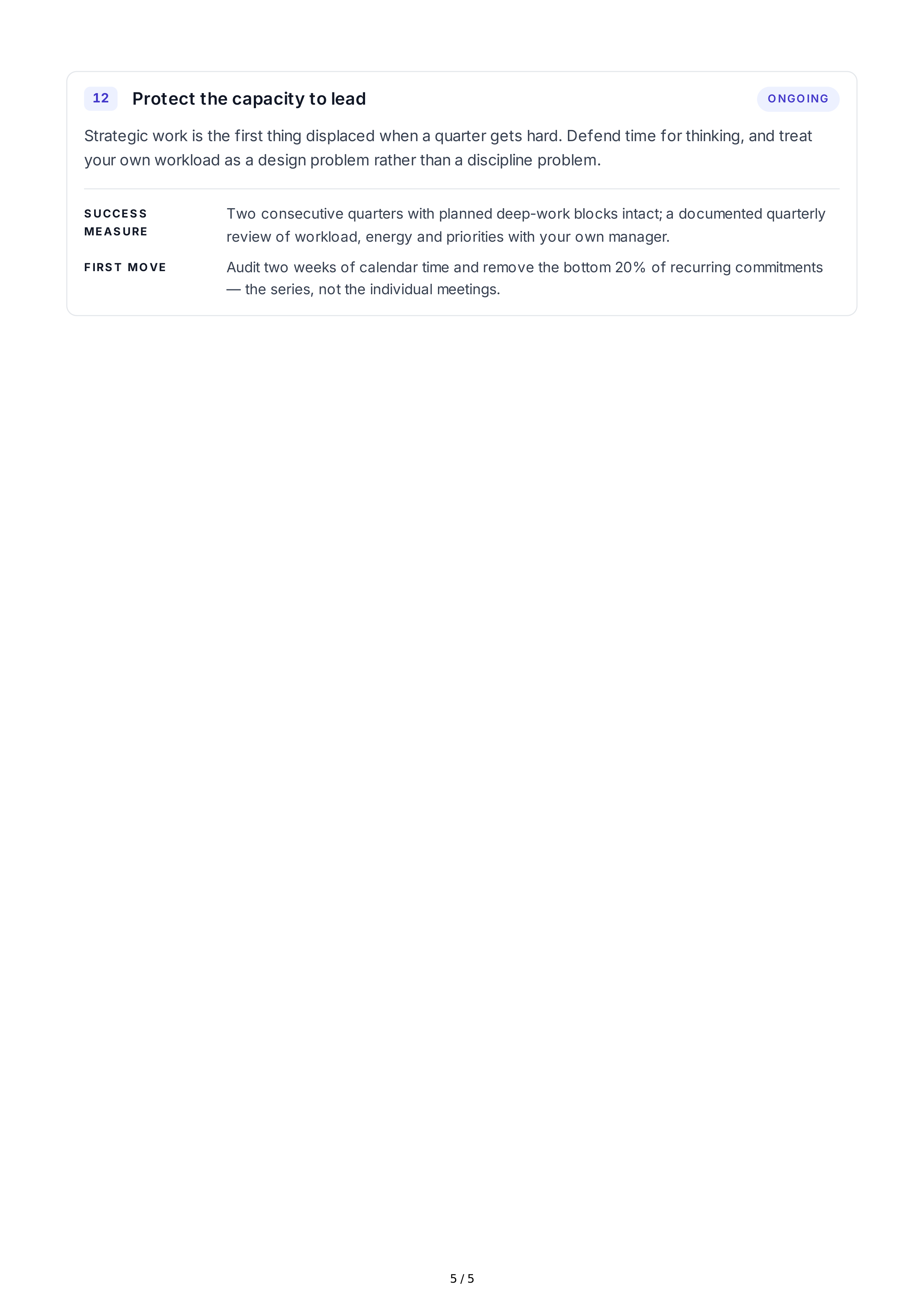 Strategic Leadership Professional Goals — page 5