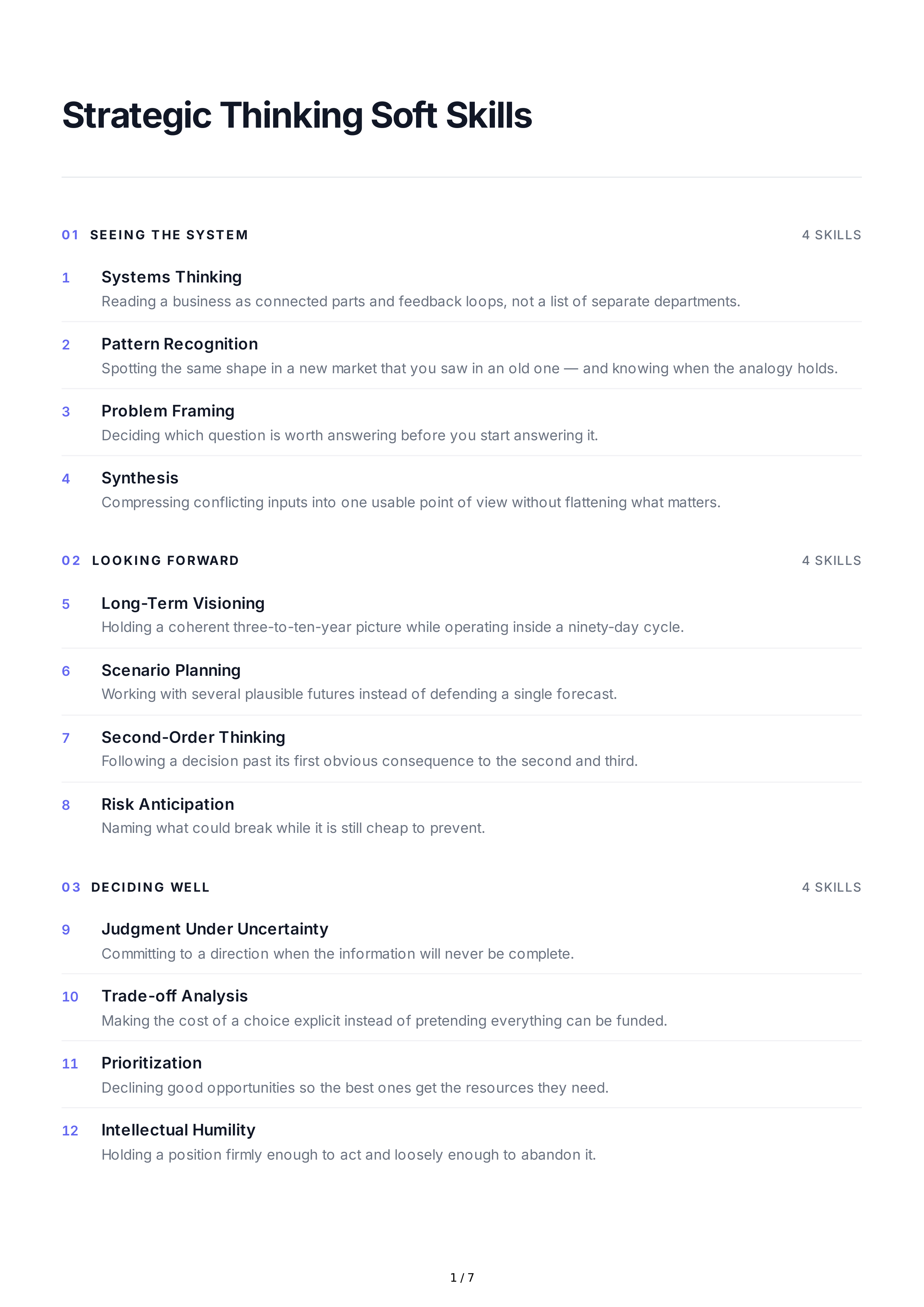 Strategic Thinking Soft Skills — page 1
