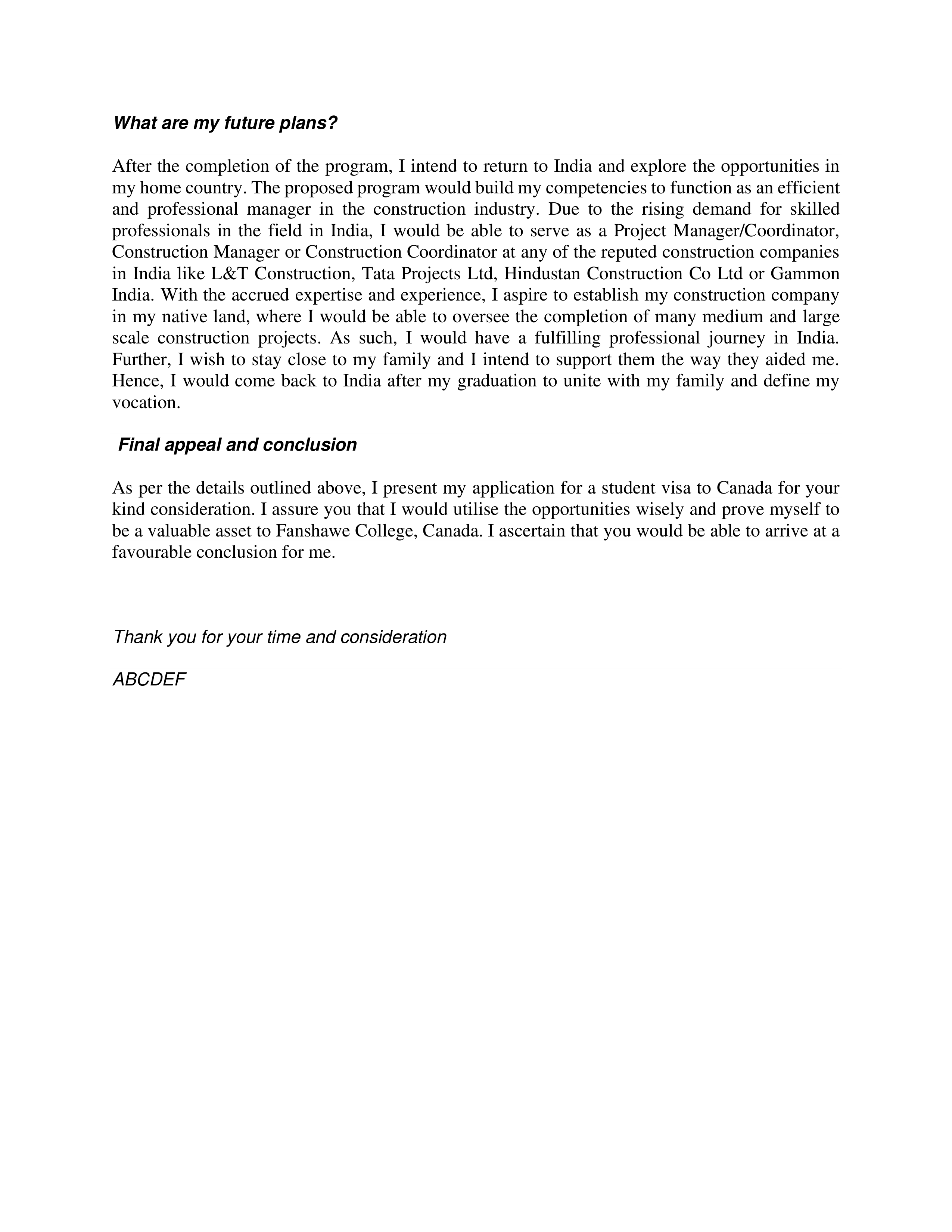 Student Visa Statement of Purpose — page 3