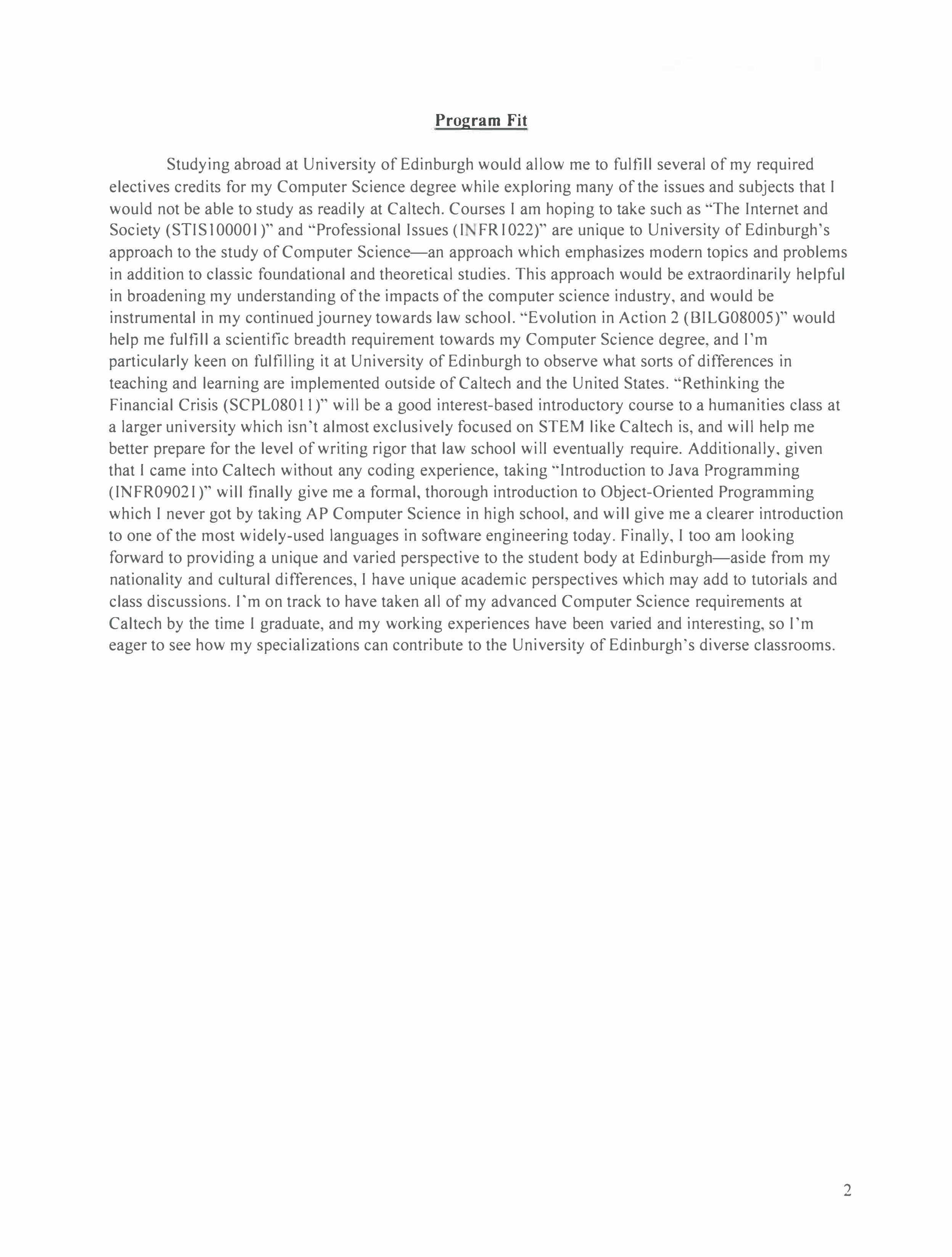 Study Abroad Proposal Essay — page 2