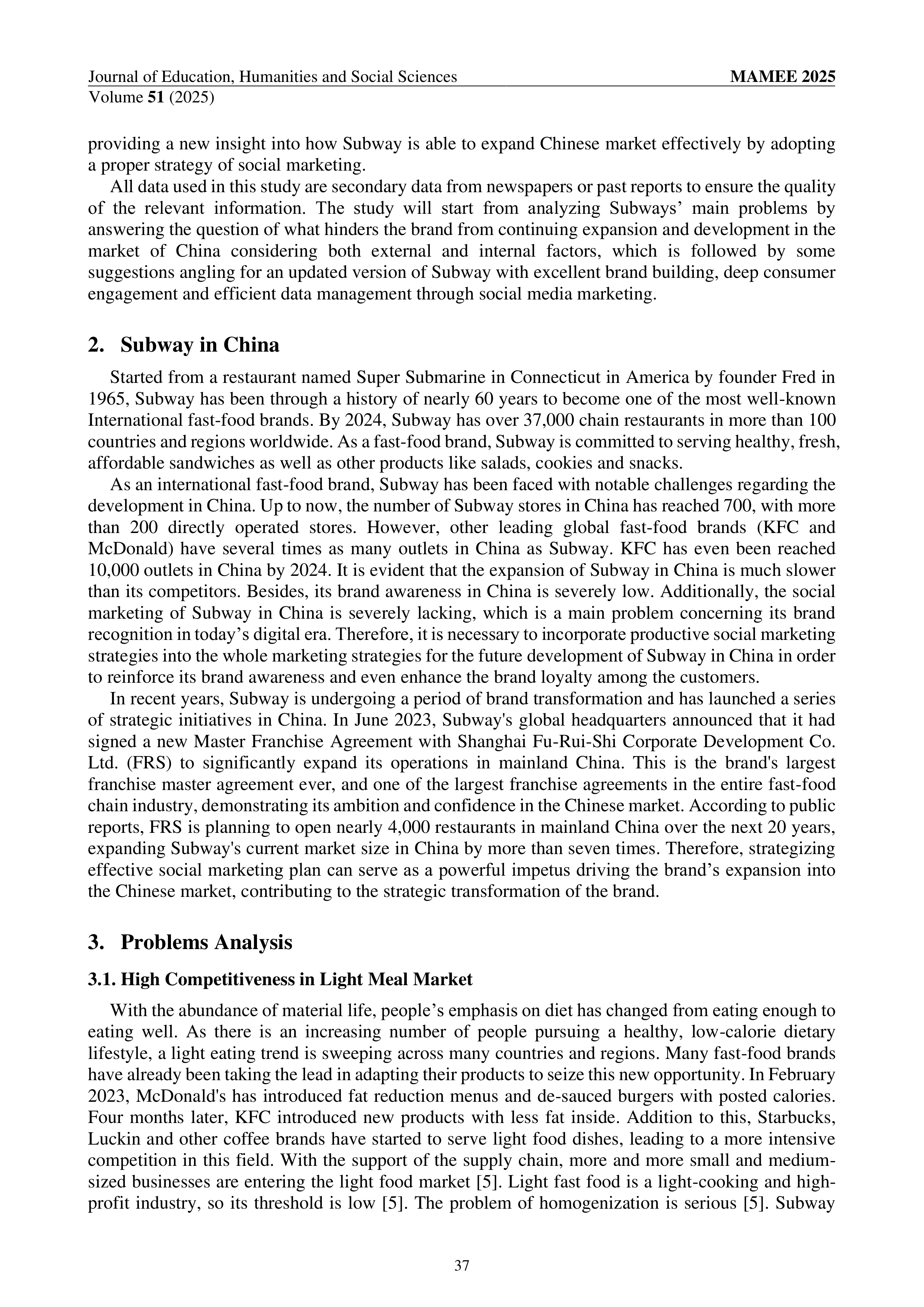 Subway Marketing Strategy — page 2