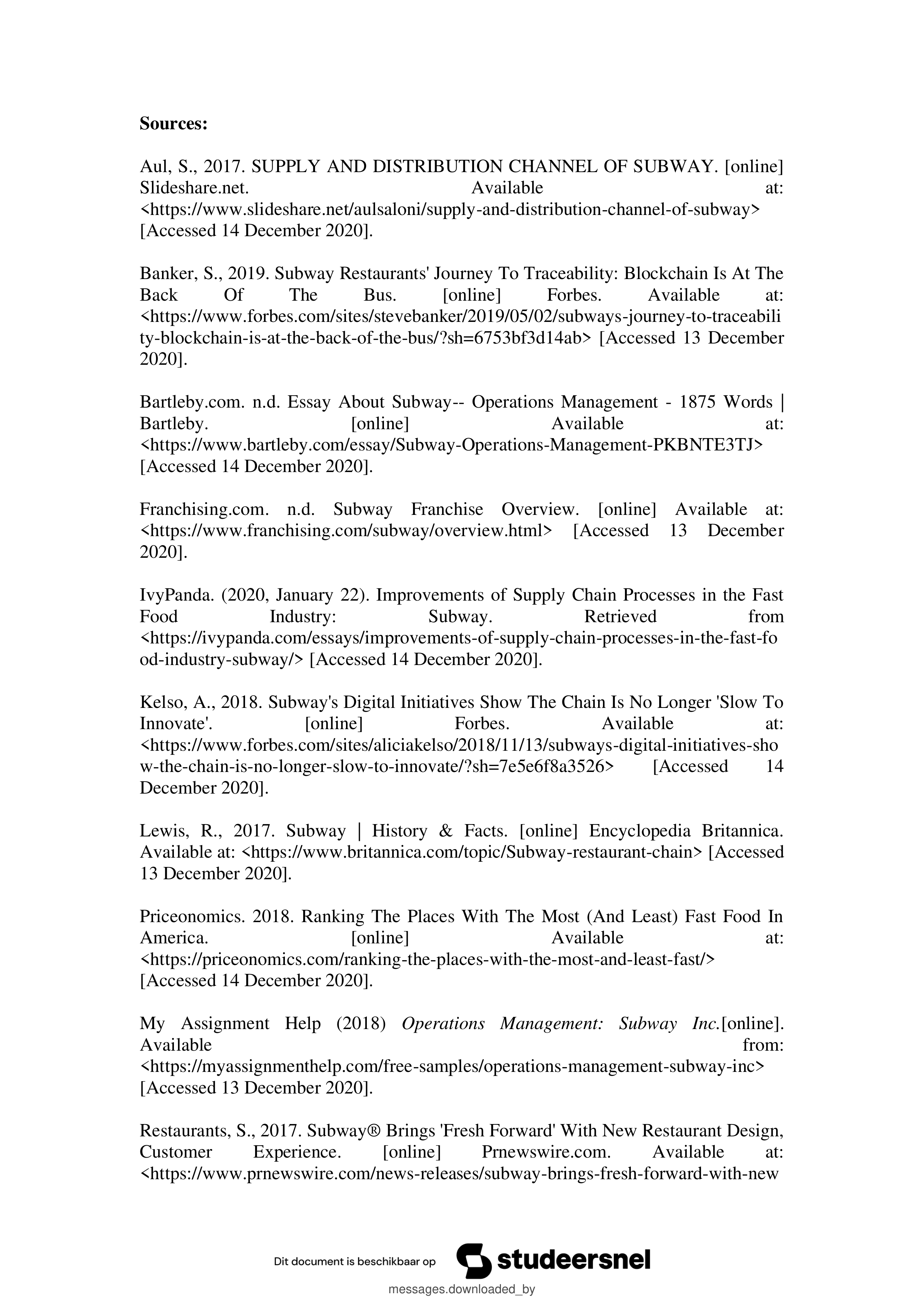 Subway Case Study — page 8