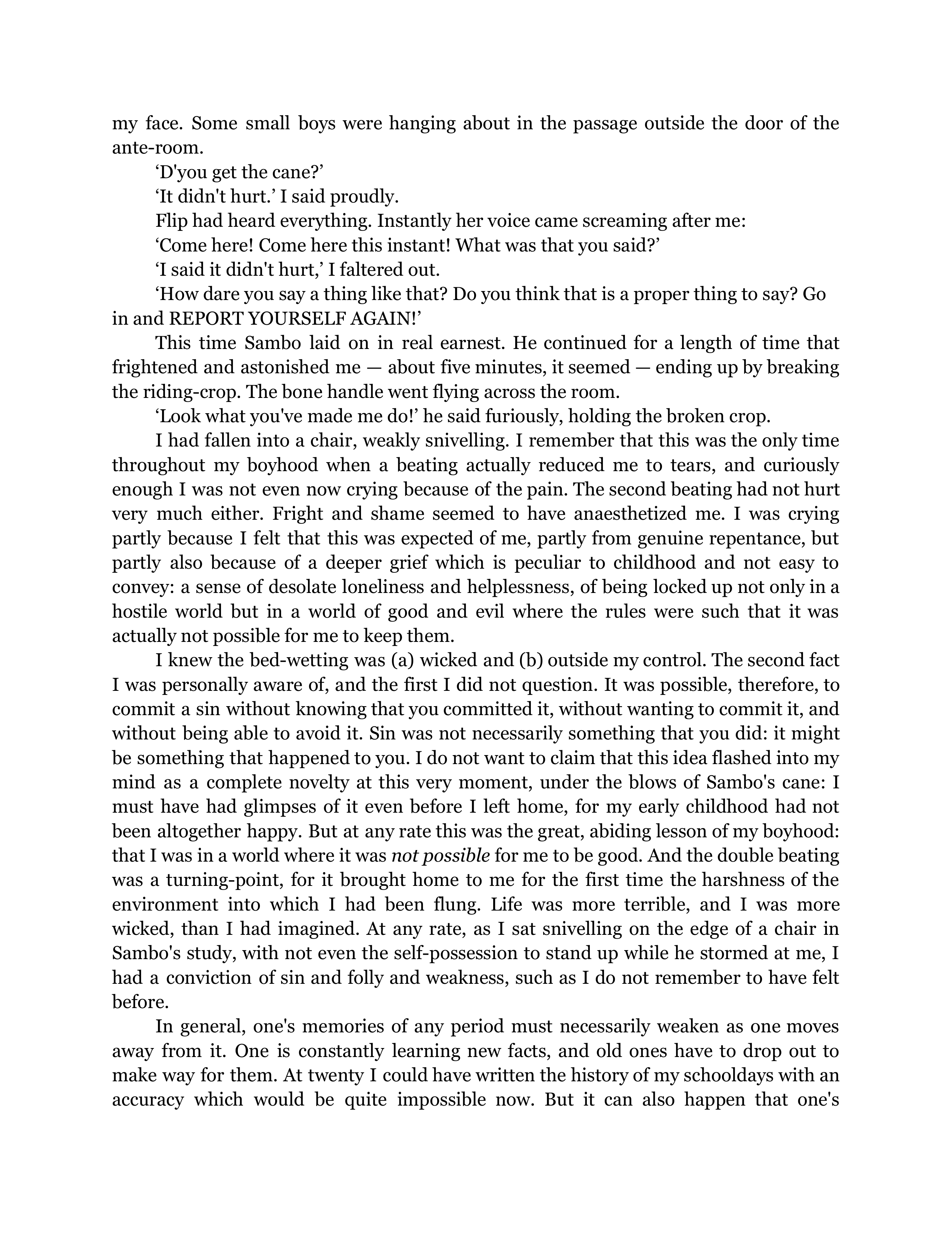 Such, Such Were The Joys Essay — page 3