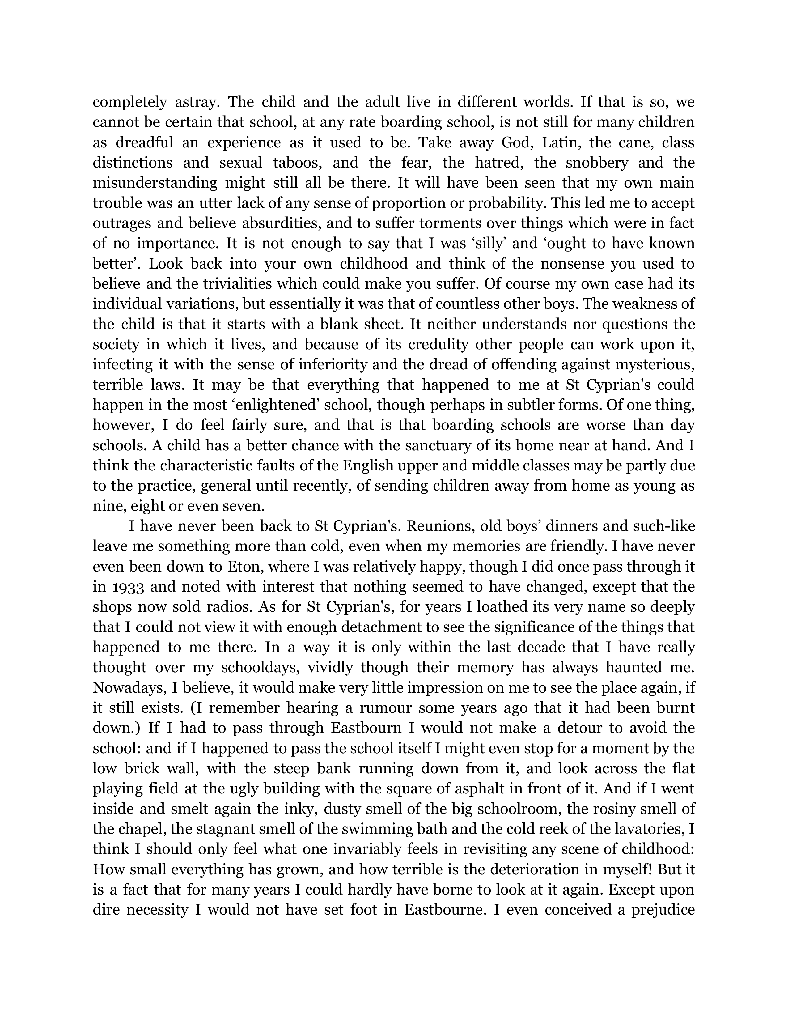 Such, Such Were The Joys Essay — page 30