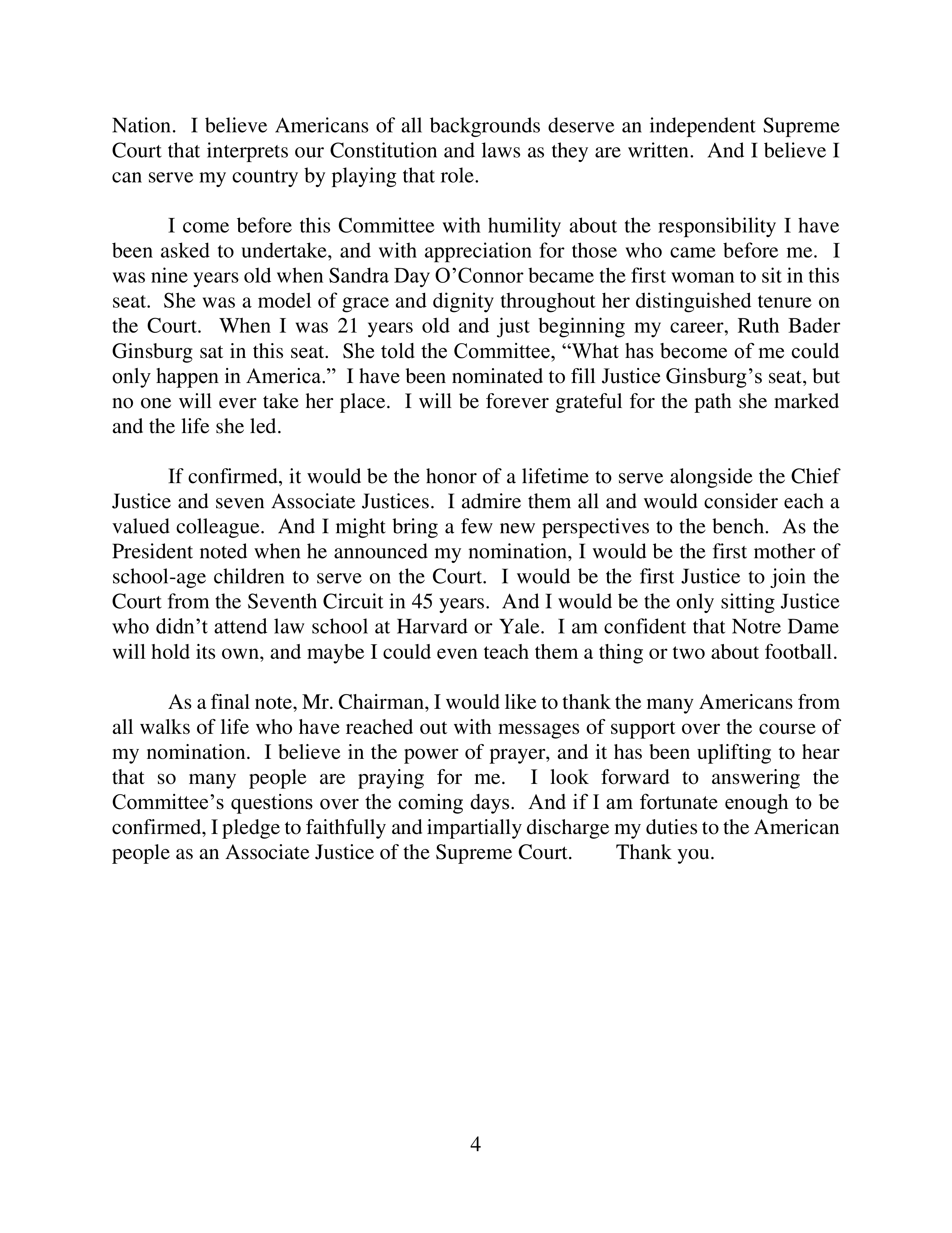 Supreme Court Confirmation Hearing Opening Statement — page 4