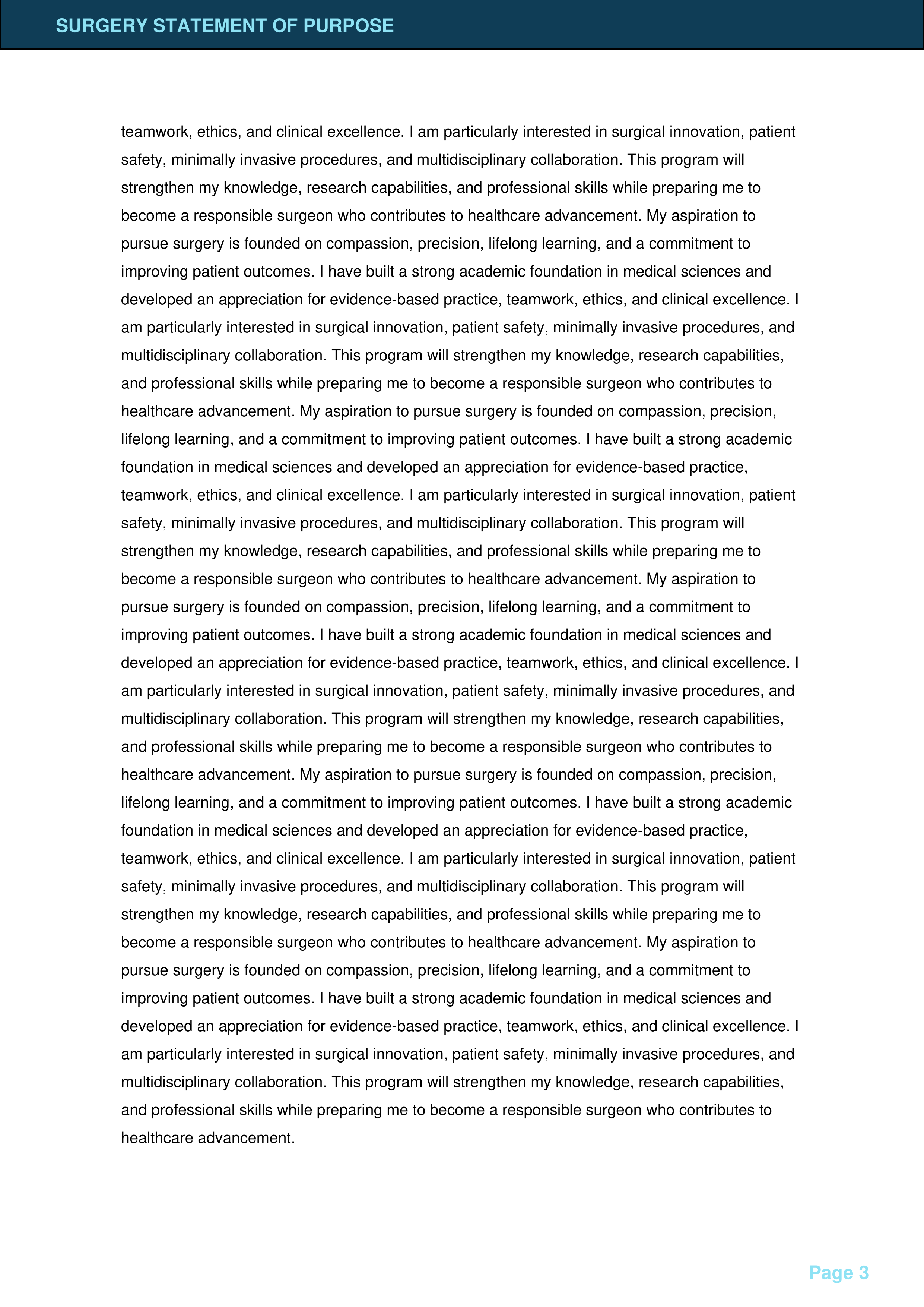 Surgery Statement of Purpose — page 3