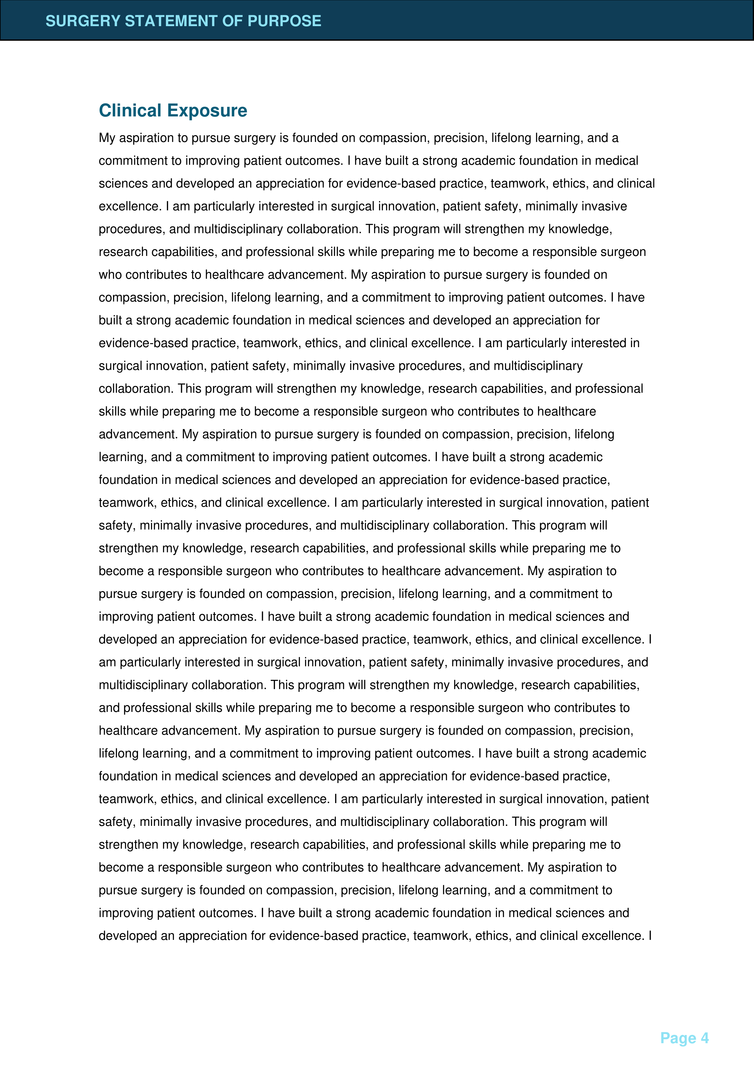 Surgery Statement of Purpose — page 4