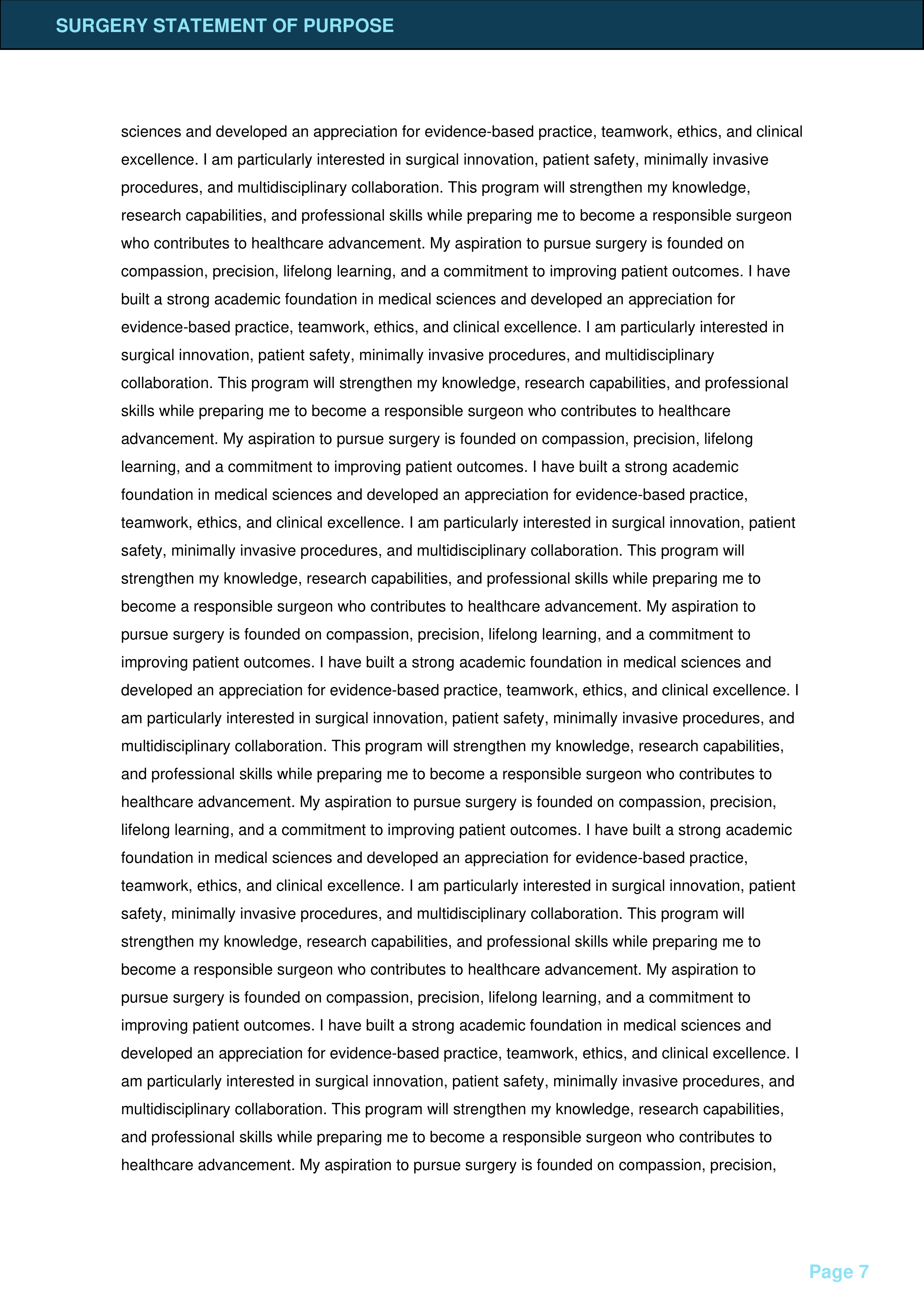 Surgery Statement of Purpose — page 7