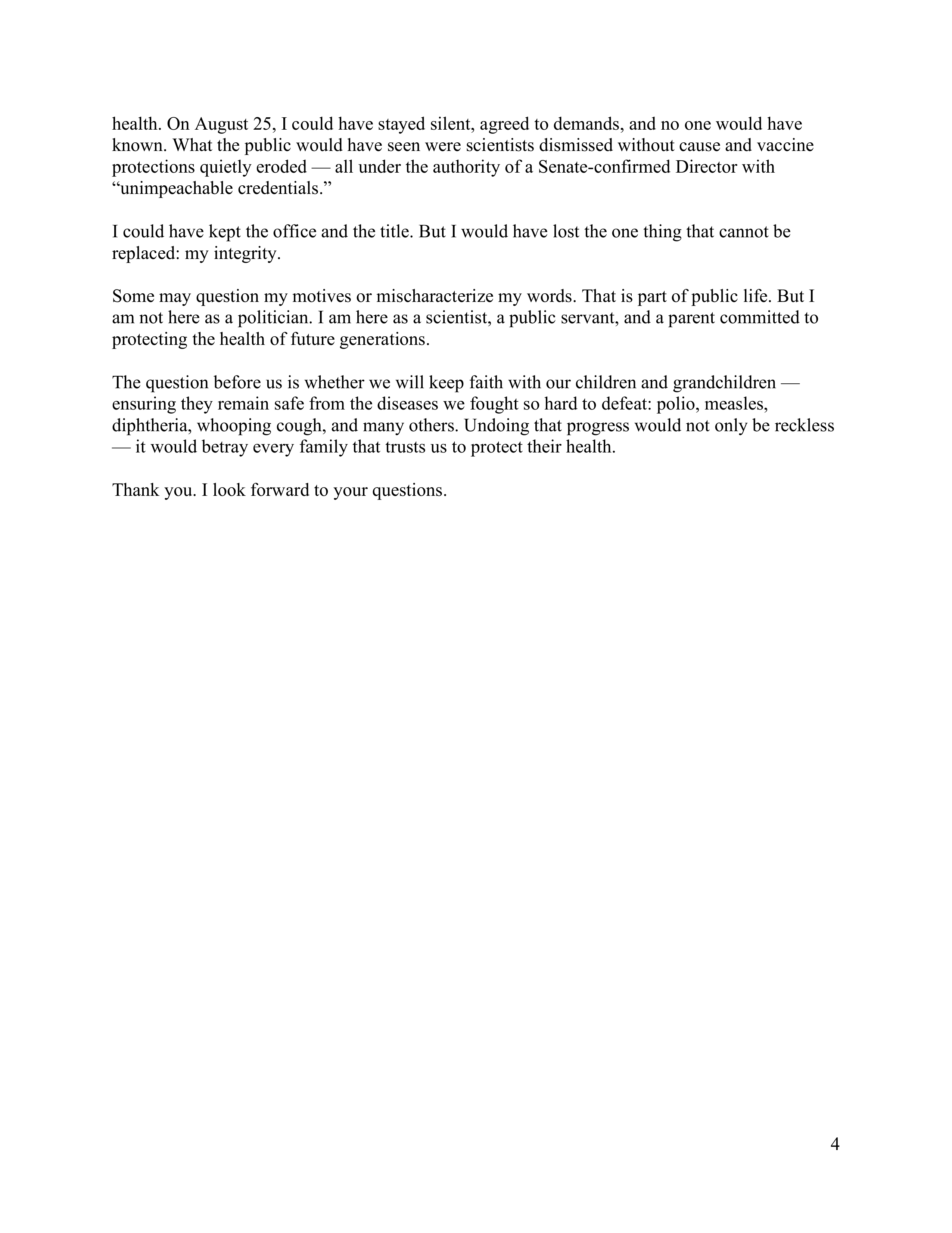 Susan Monarez Opening Statement — page 4