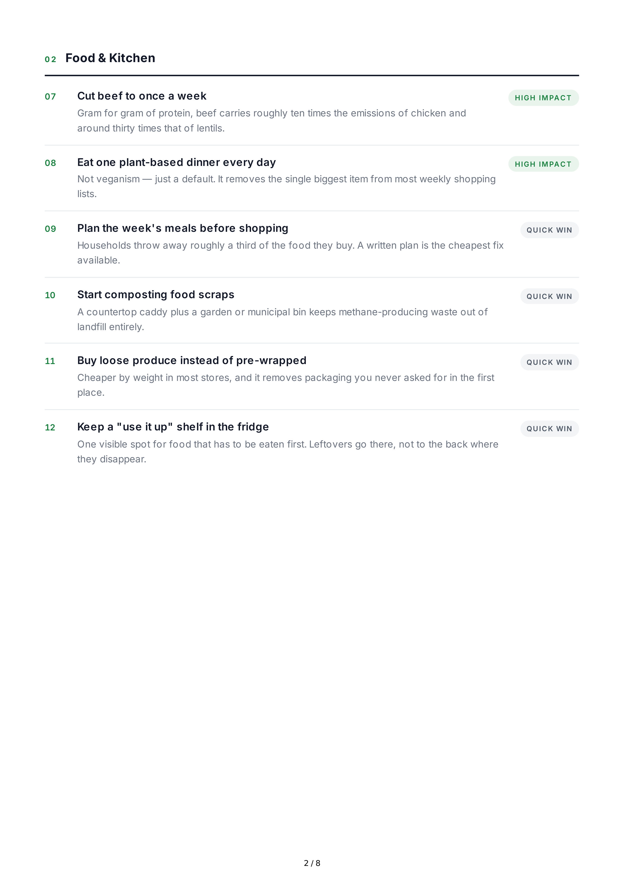 Sustainable Living Life Goals — page 2