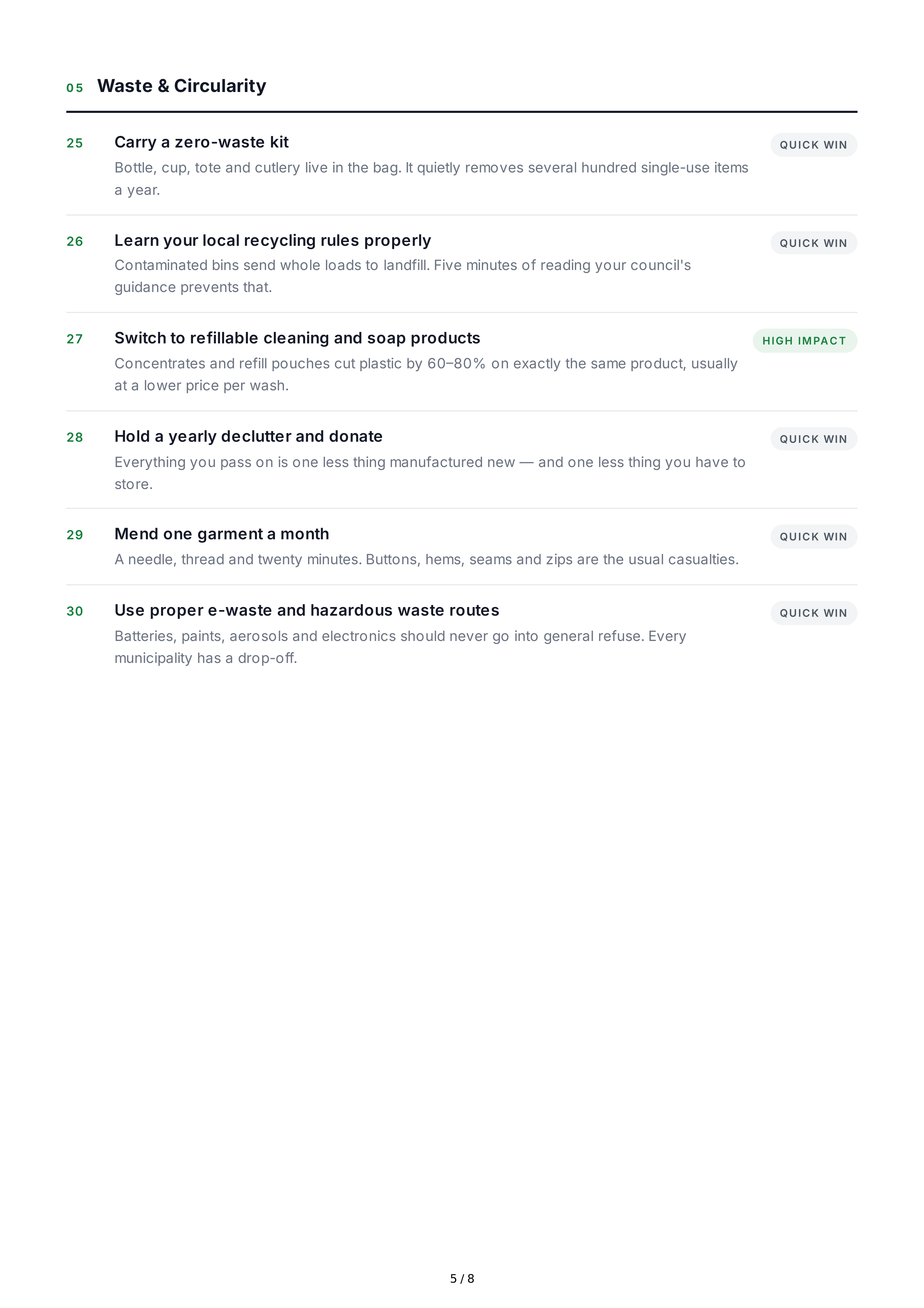 Sustainable Living Life Goals — page 5