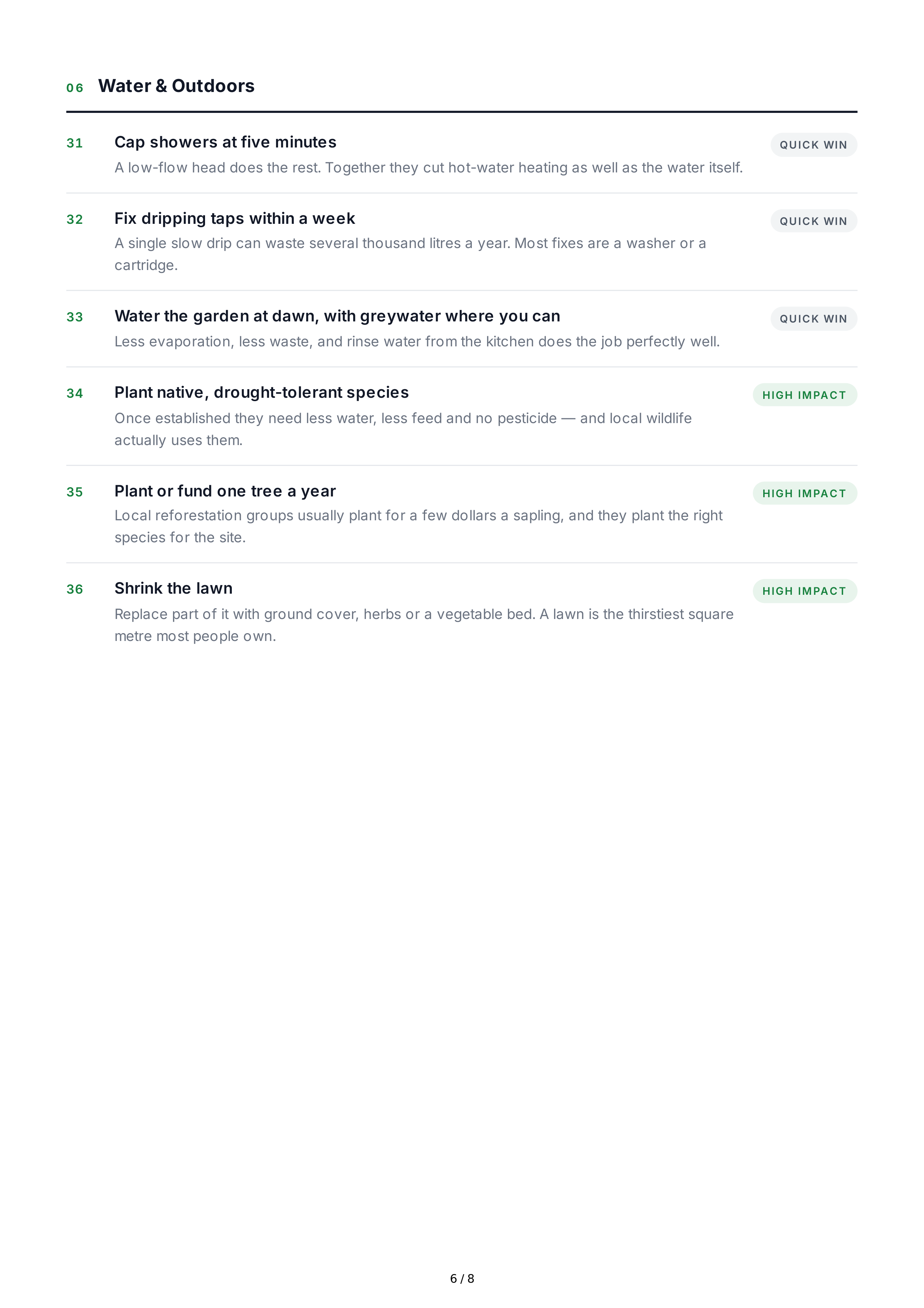 Sustainable Living Life Goals — page 6