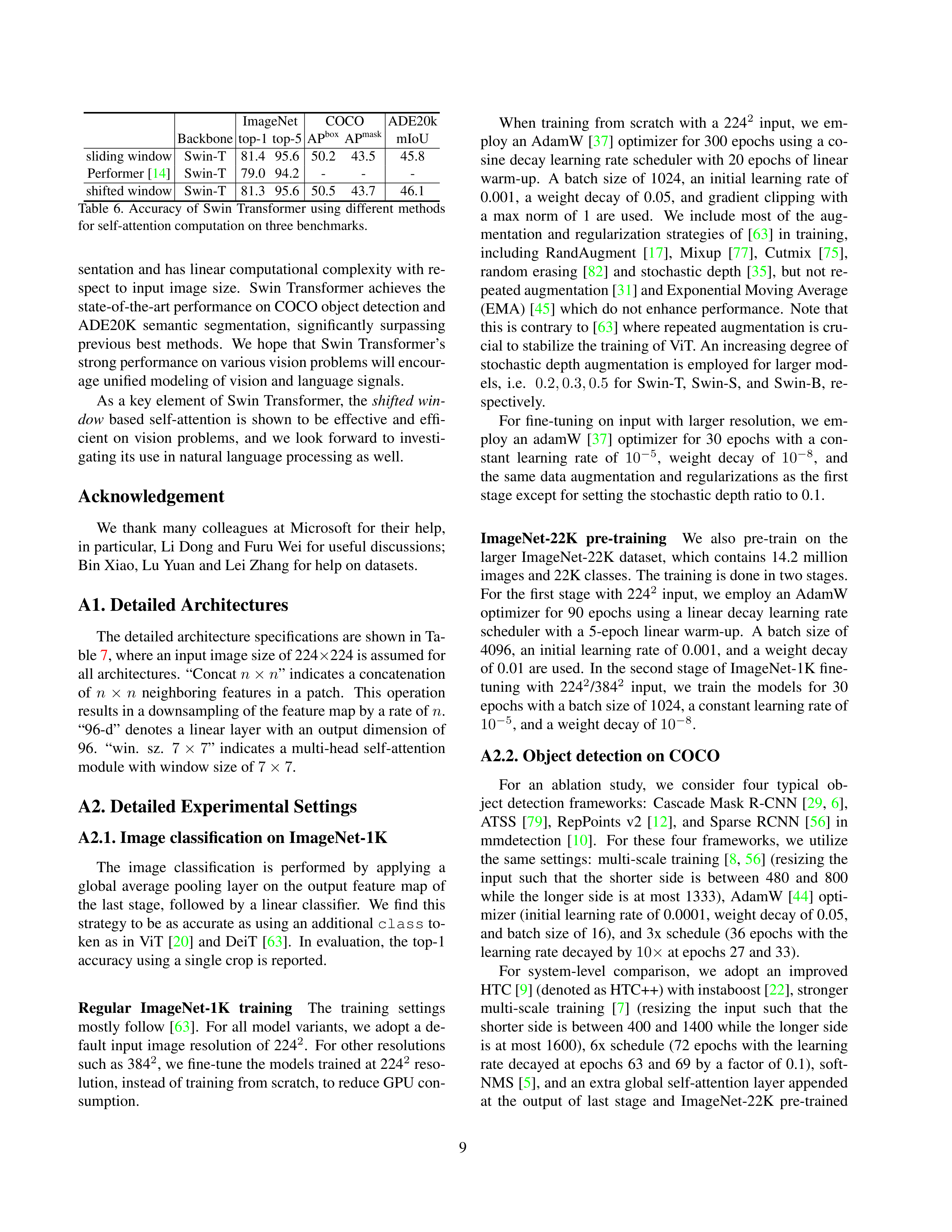 Swin Transformer Research Paper by Microsoft — page 9