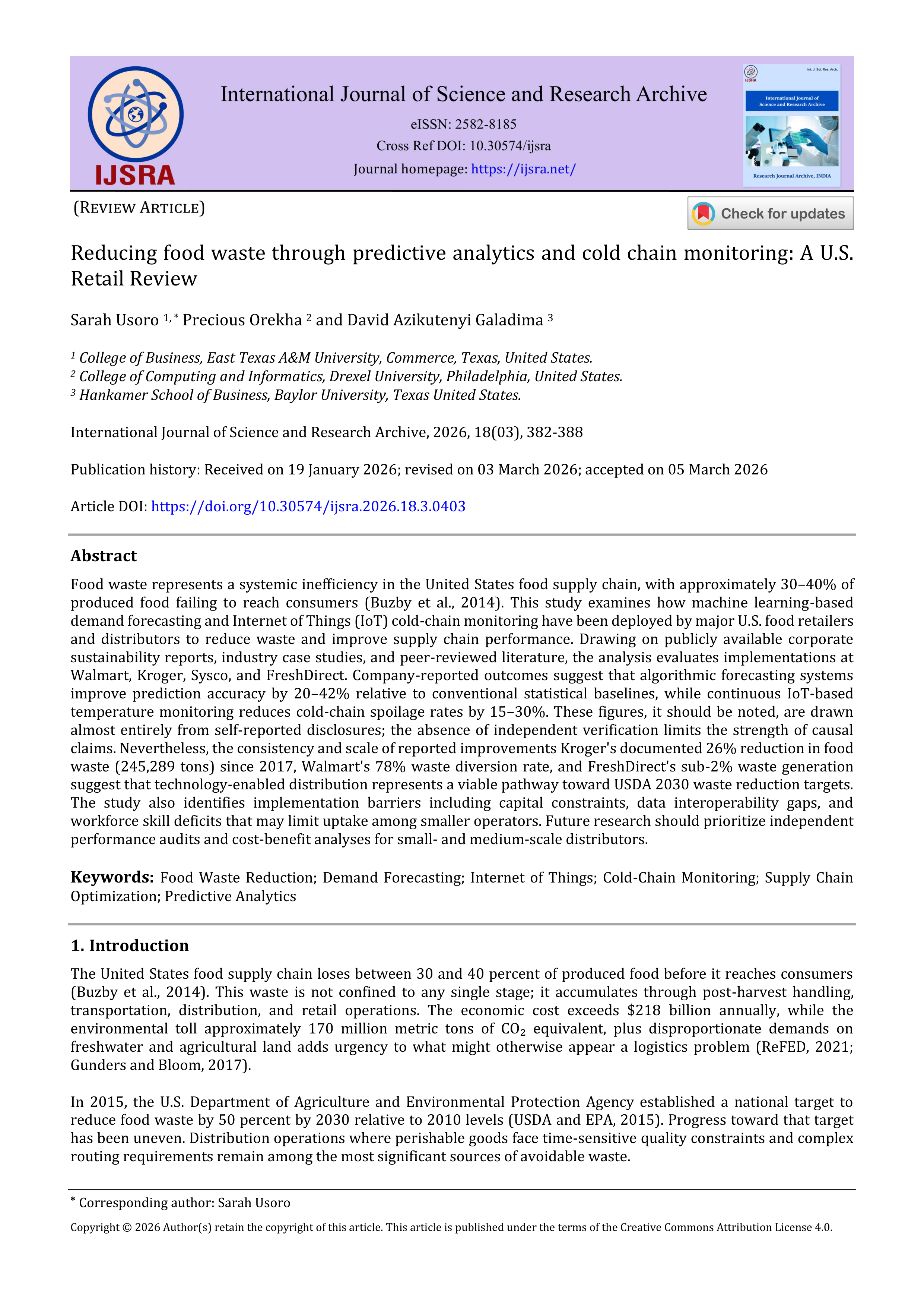 Sysco Sustainability Report — page 1