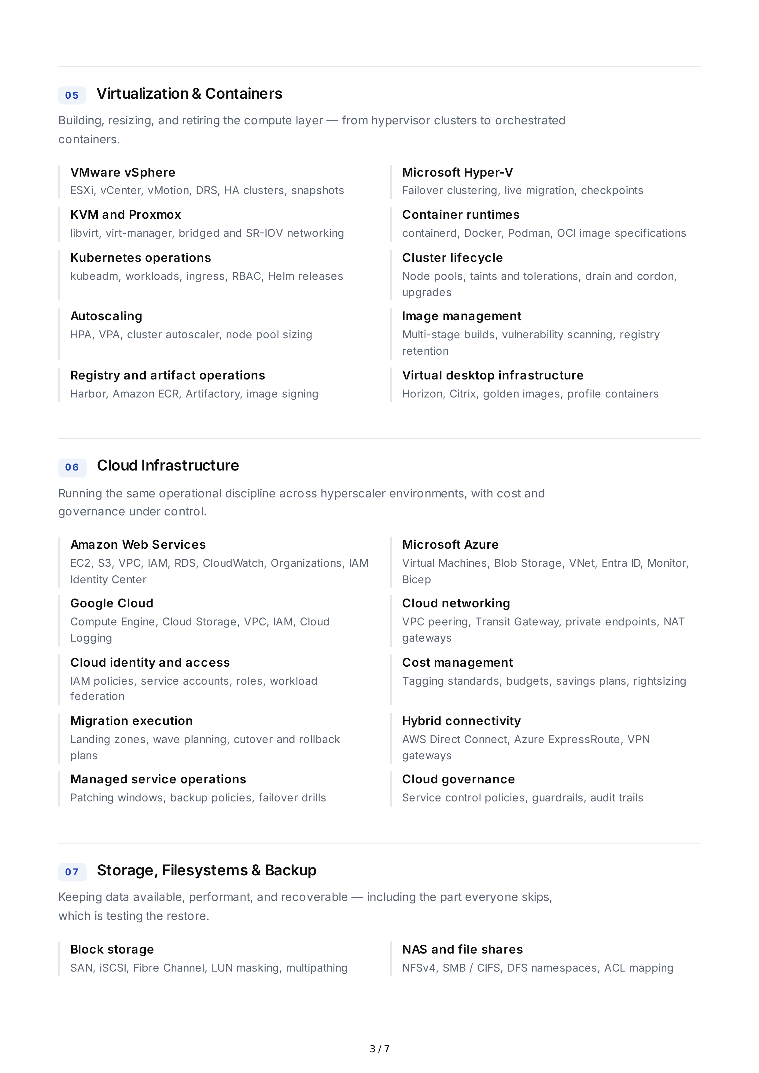 System Administration Technical Skills — page 3