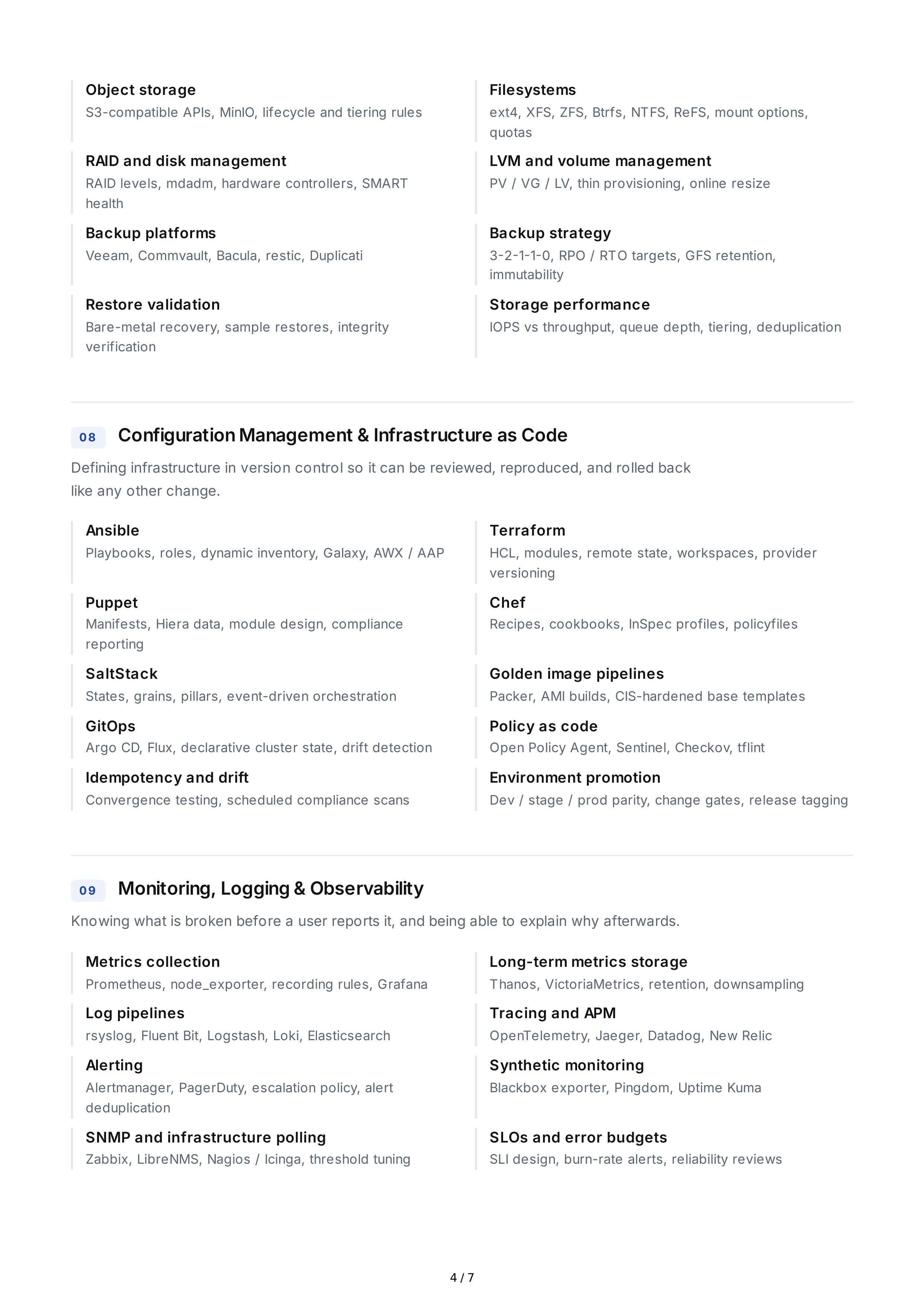 System Administration Technical Skills — page 4