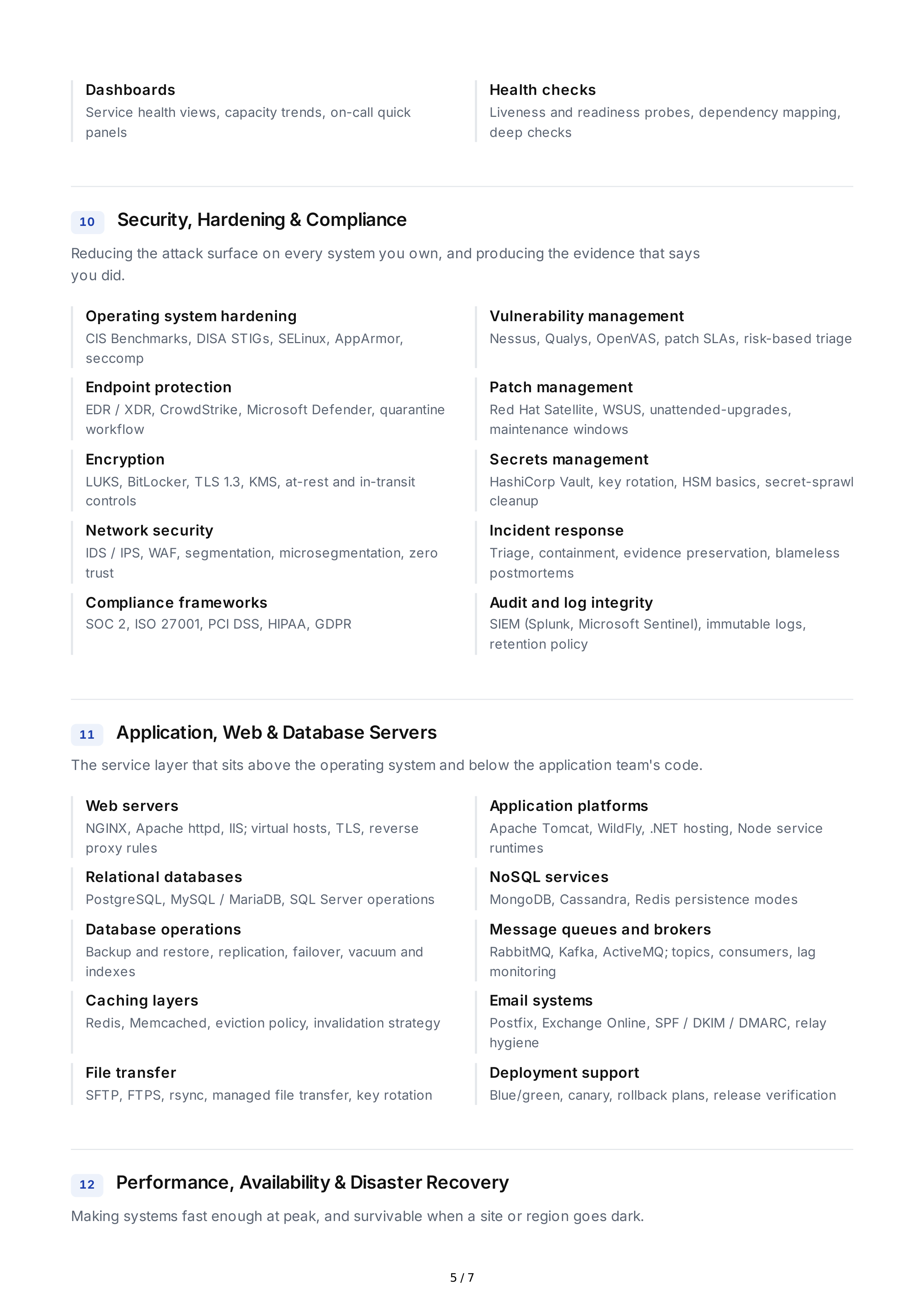 System Administration Technical Skills — page 5