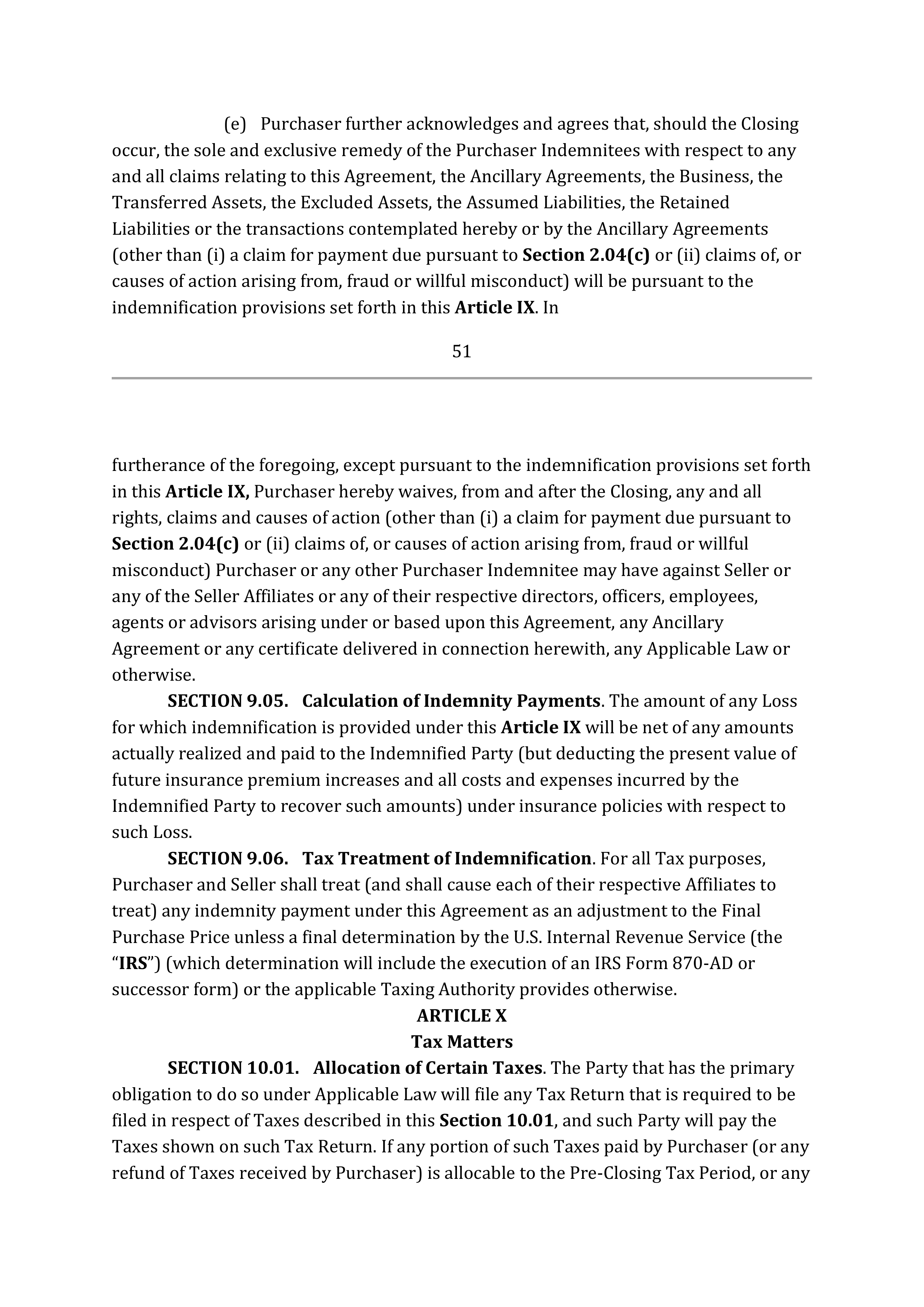 TARGET CORPORATION ASSET PURCHASE AGREEMENT — page 70