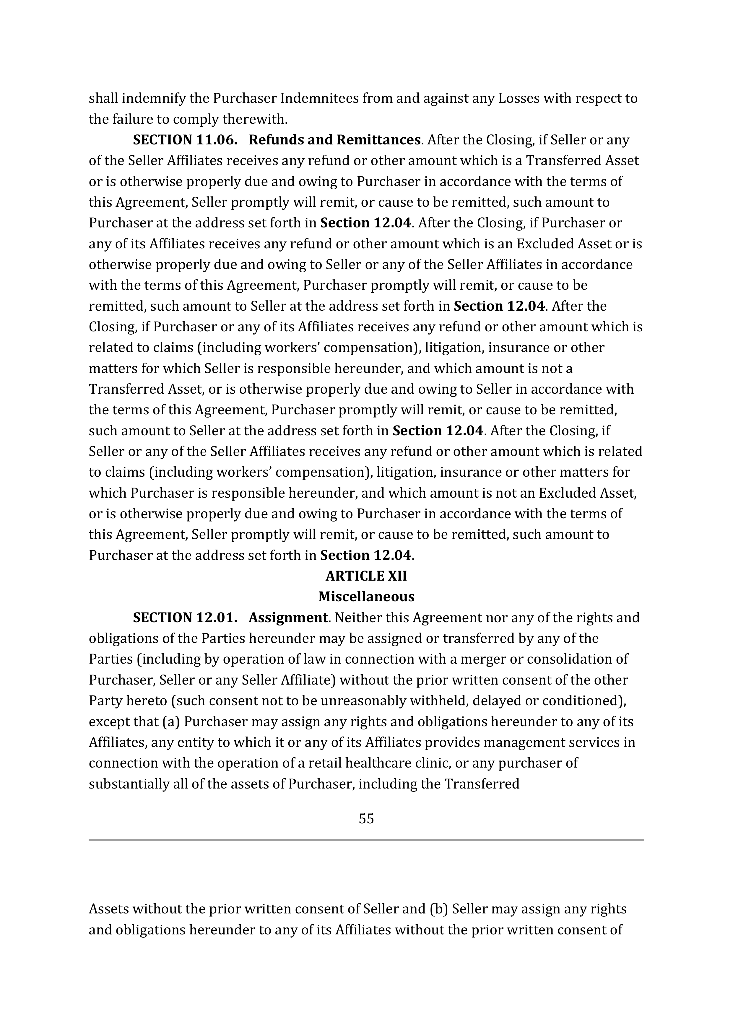 TARGET CORPORATION ASSET PURCHASE AGREEMENT — page 74