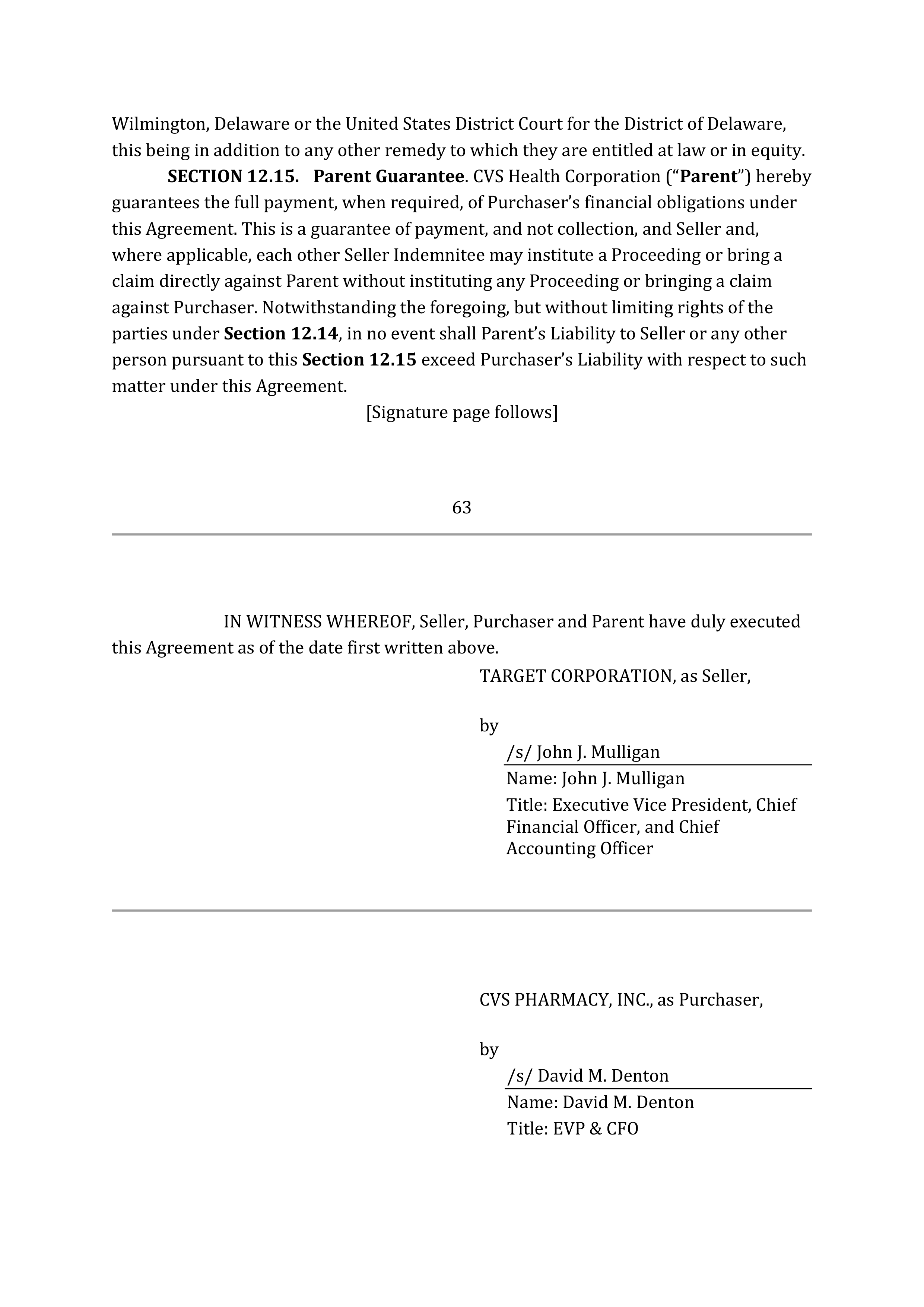 TARGET CORPORATION ASSET PURCHASE AGREEMENT — page 84