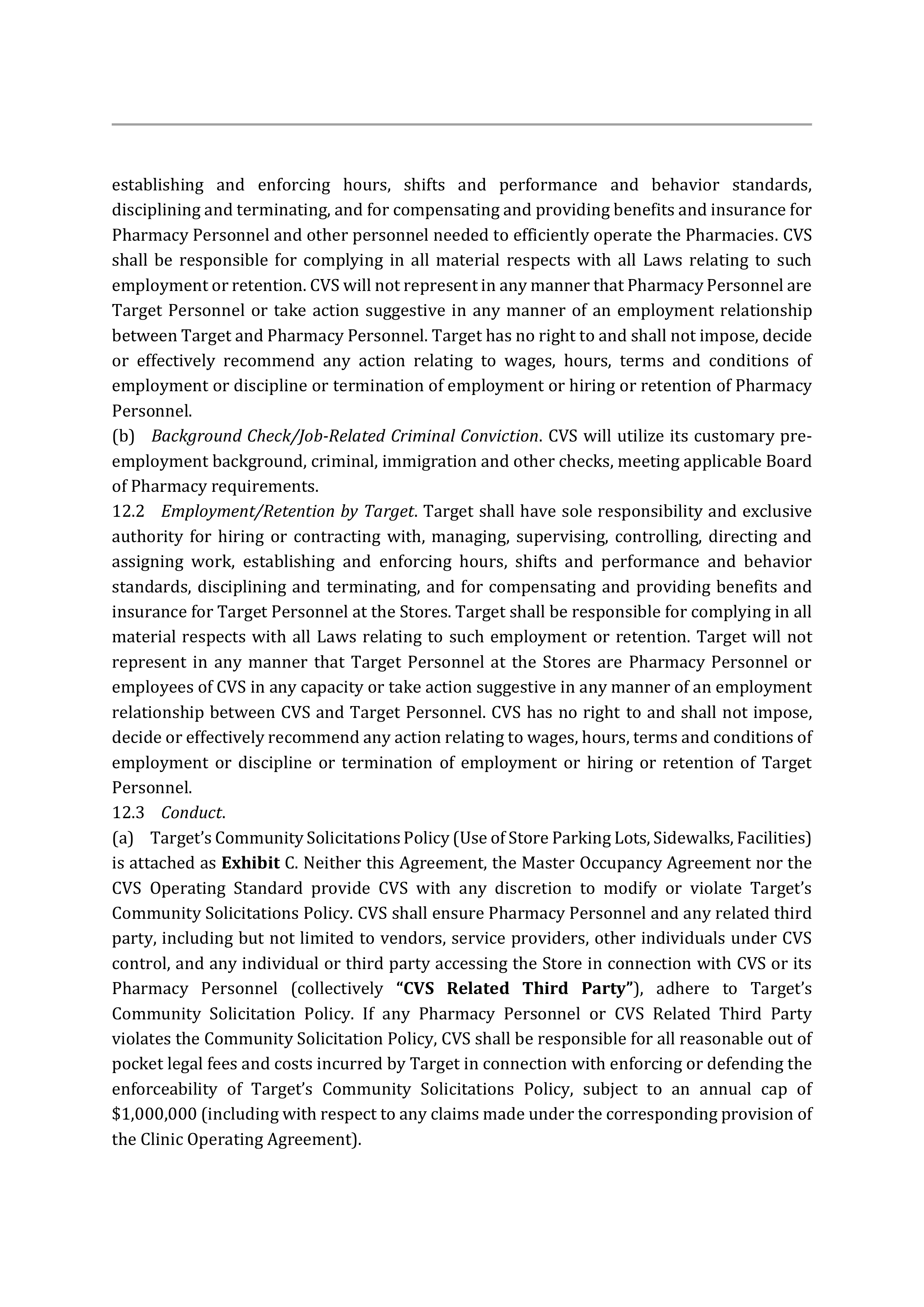 TARGET CORPORATION PHARMACY OPERATING AGREEMENT — page 26