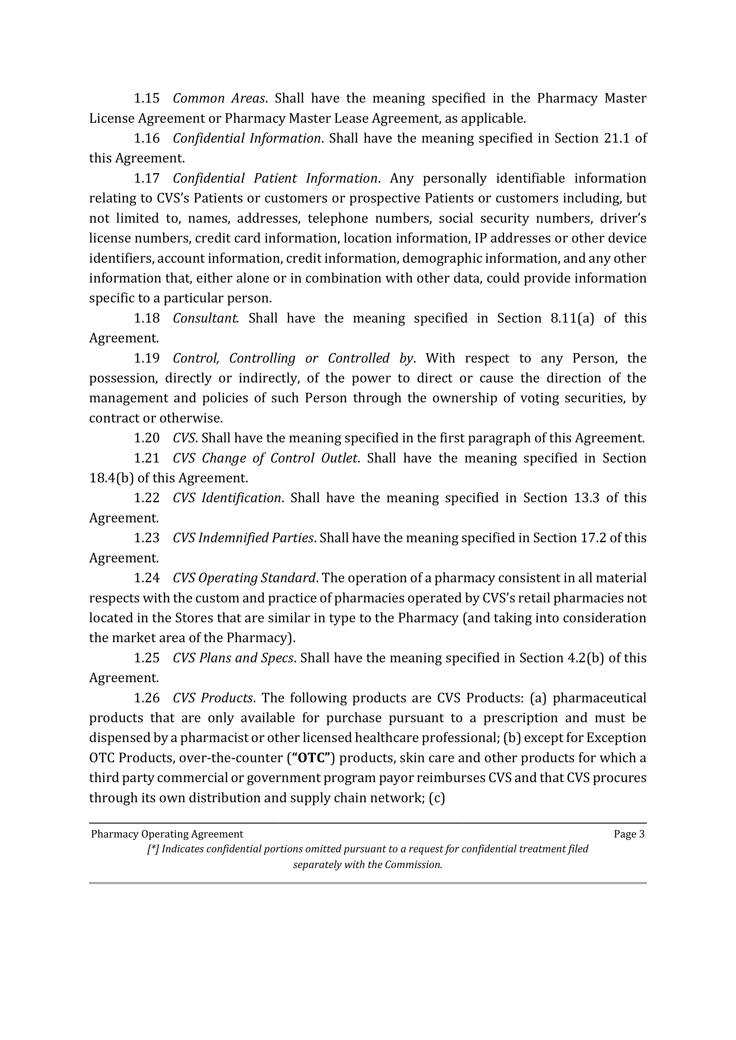 TARGET CORPORATION PHARMACY OPERATING AGREEMENT — page 3