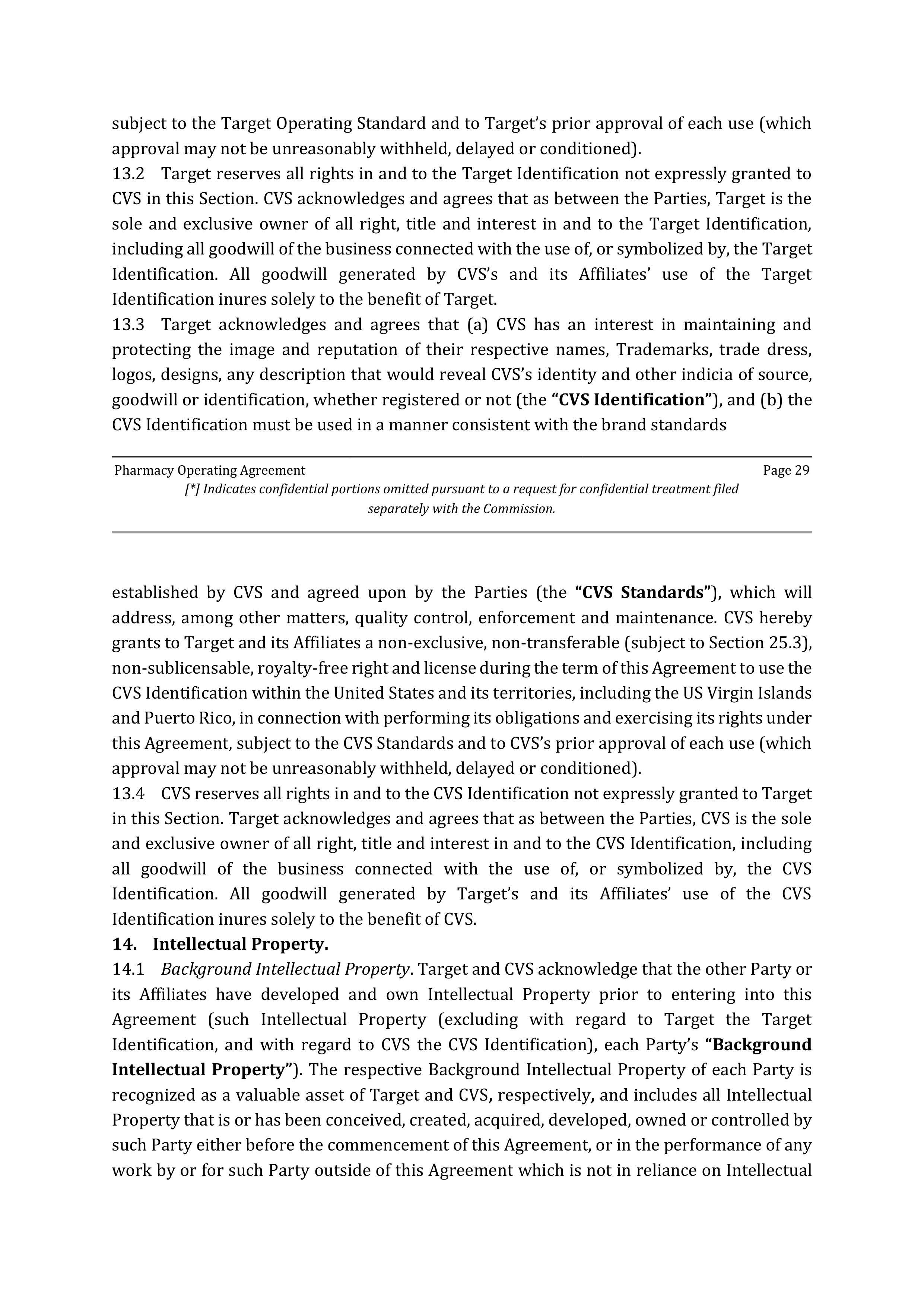 TARGET CORPORATION PHARMACY OPERATING AGREEMENT — page 30