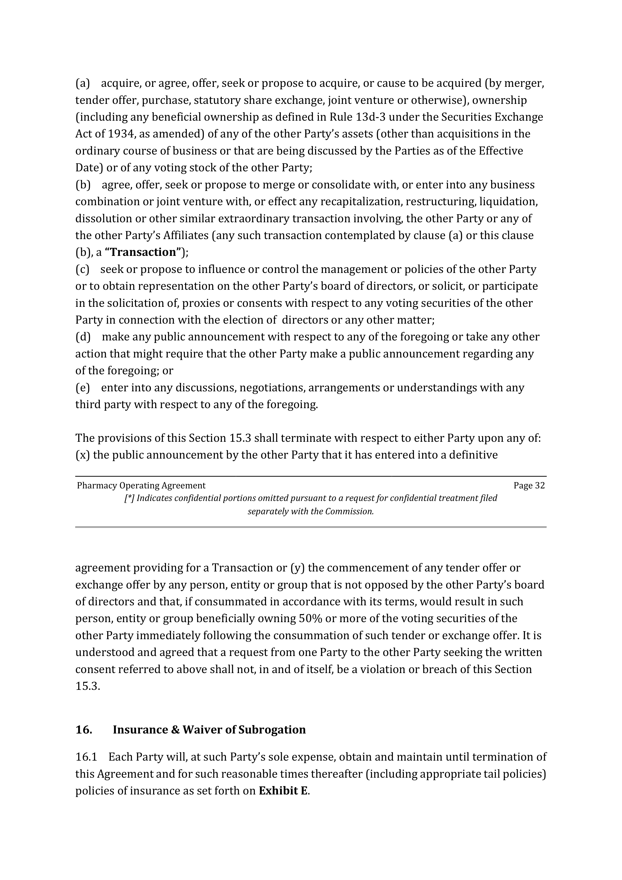 TARGET CORPORATION PHARMACY OPERATING AGREEMENT — page 33