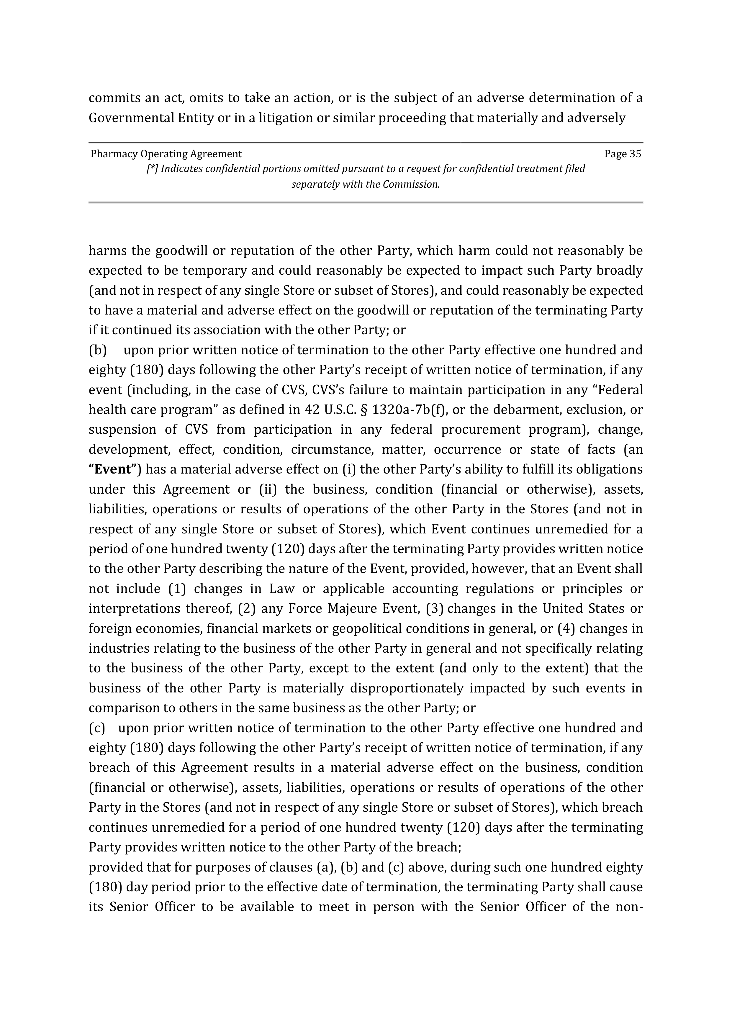 TARGET CORPORATION PHARMACY OPERATING AGREEMENT — page 37