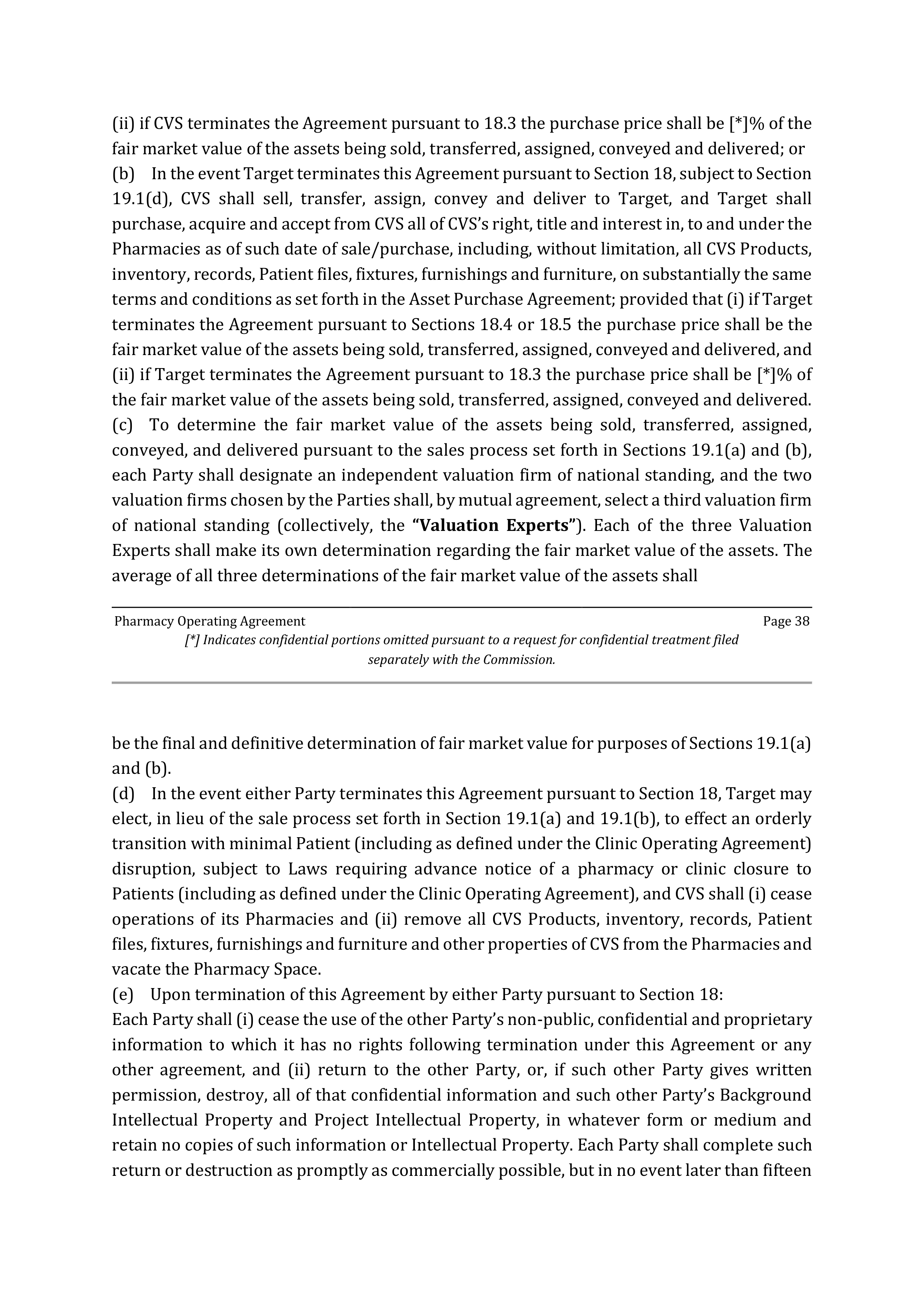 TARGET CORPORATION PHARMACY OPERATING AGREEMENT — page 40