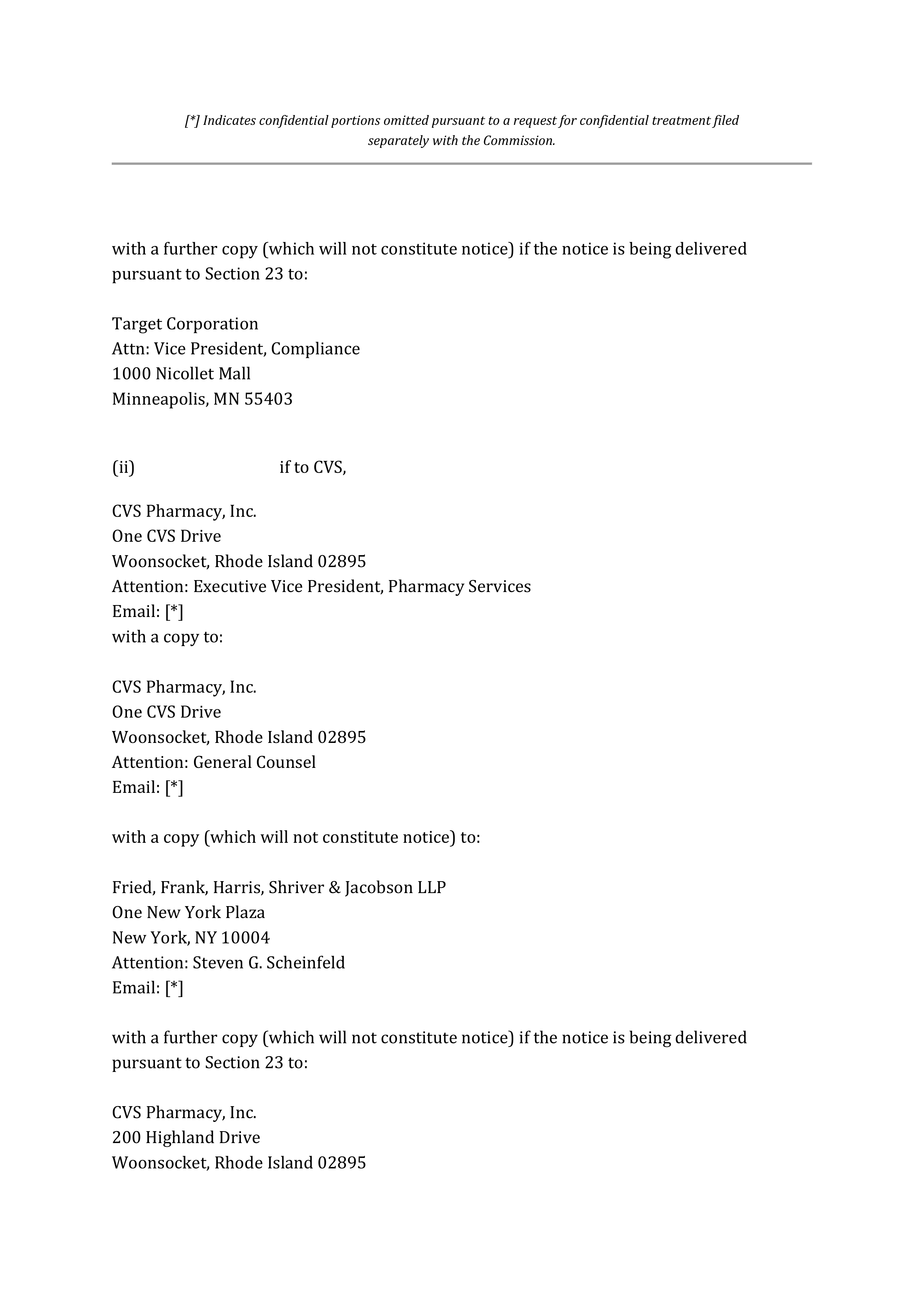 TARGET CORPORATION PHARMACY OPERATING AGREEMENT — page 48