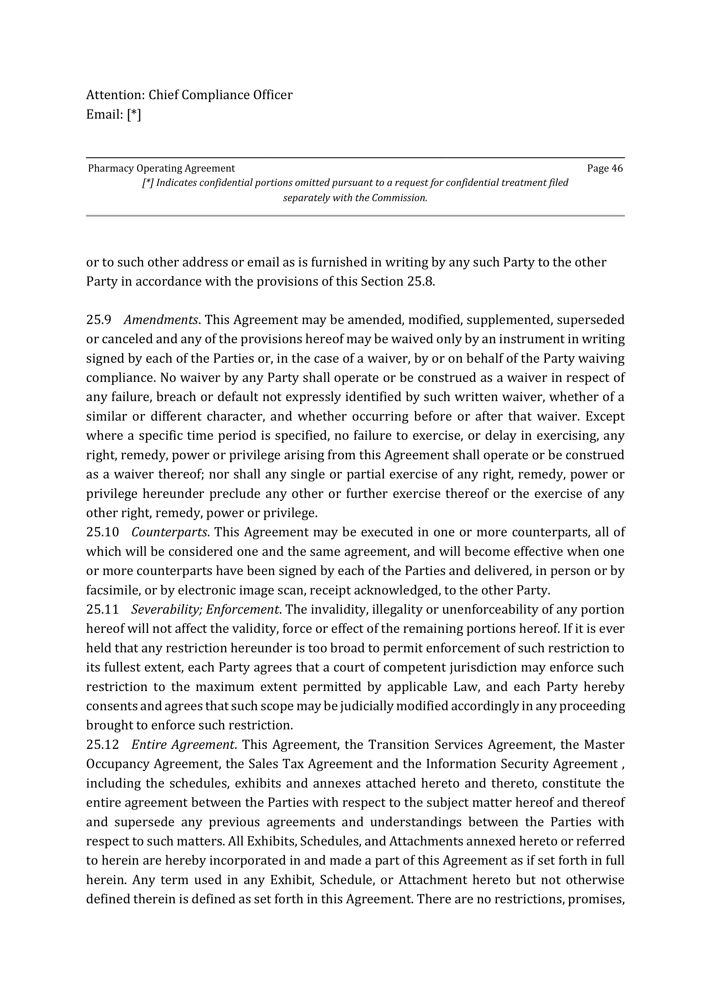 TARGET CORPORATION PHARMACY OPERATING AGREEMENT — page 49