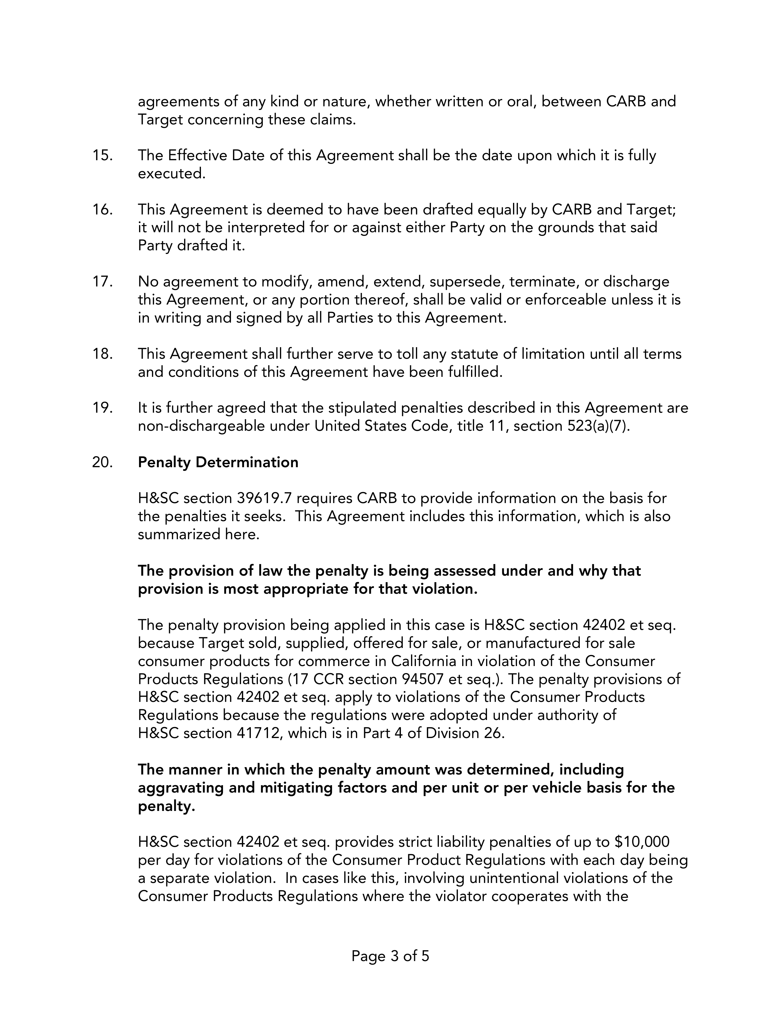 TARGET CORPORATION SETTLEMENT AGREEMENT — page 3