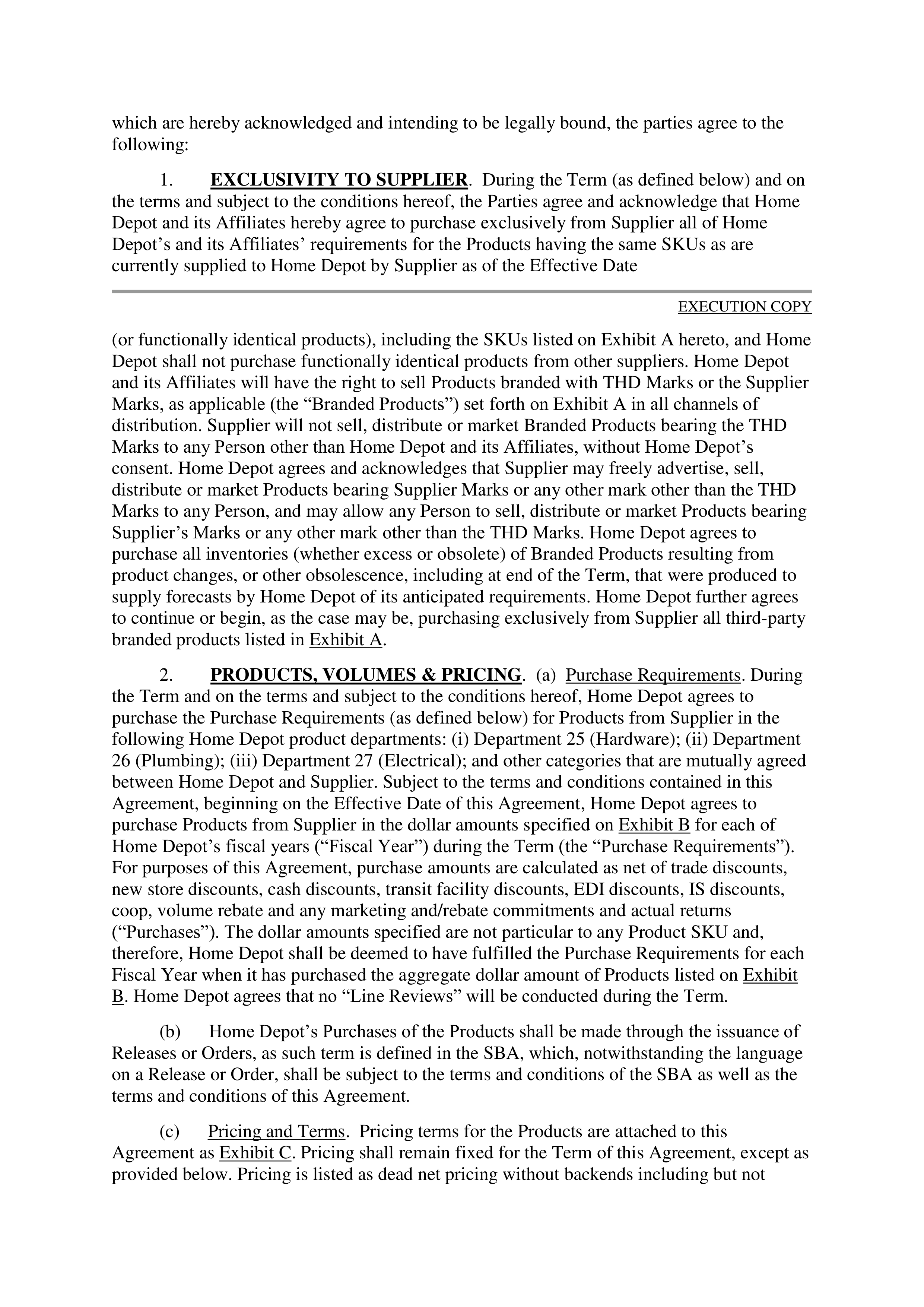 THE HOME DEPOT STRATEGIC PURCHASE AGREEMENT — page 2