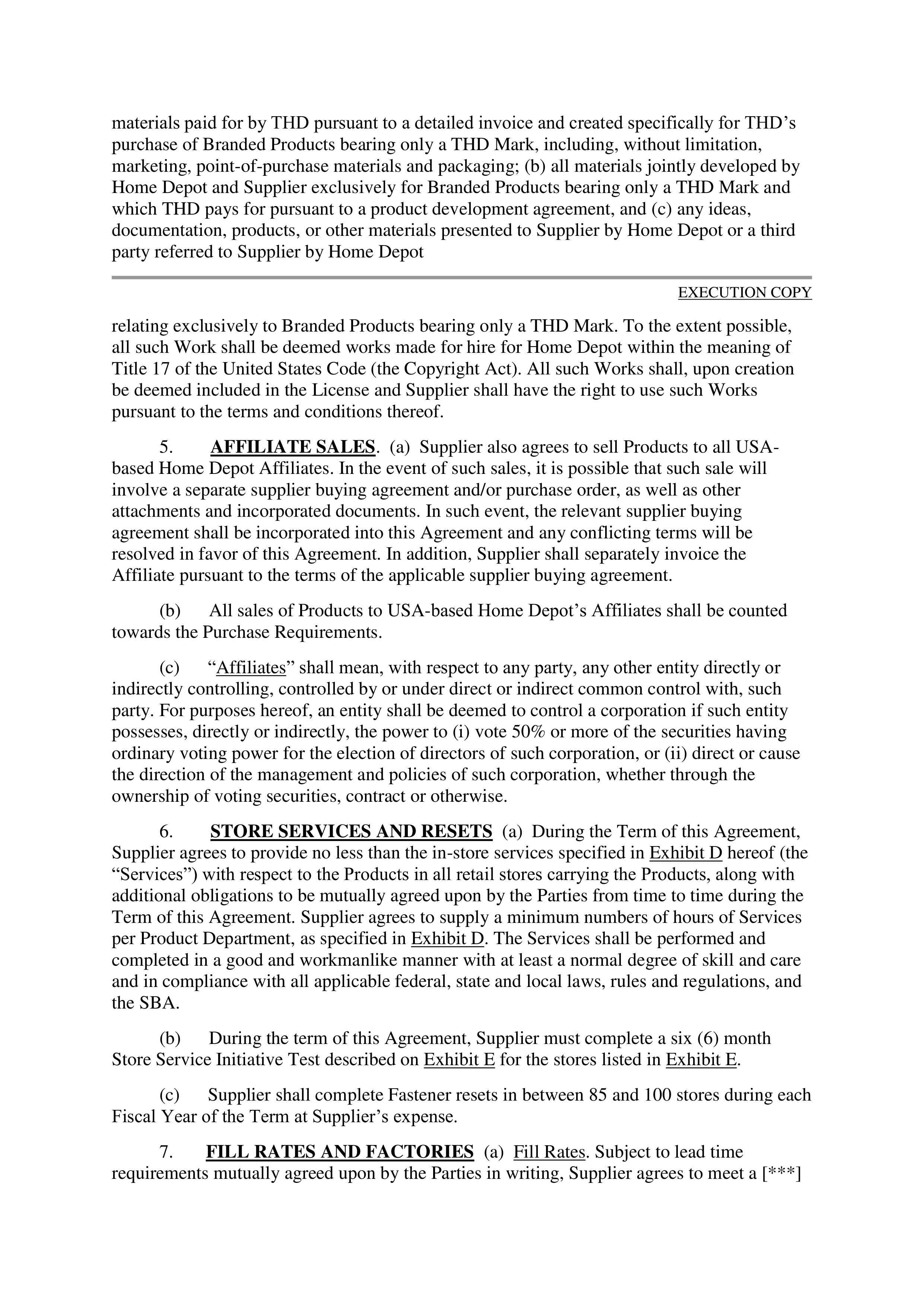 THE HOME DEPOT STRATEGIC PURCHASE AGREEMENT — page 4