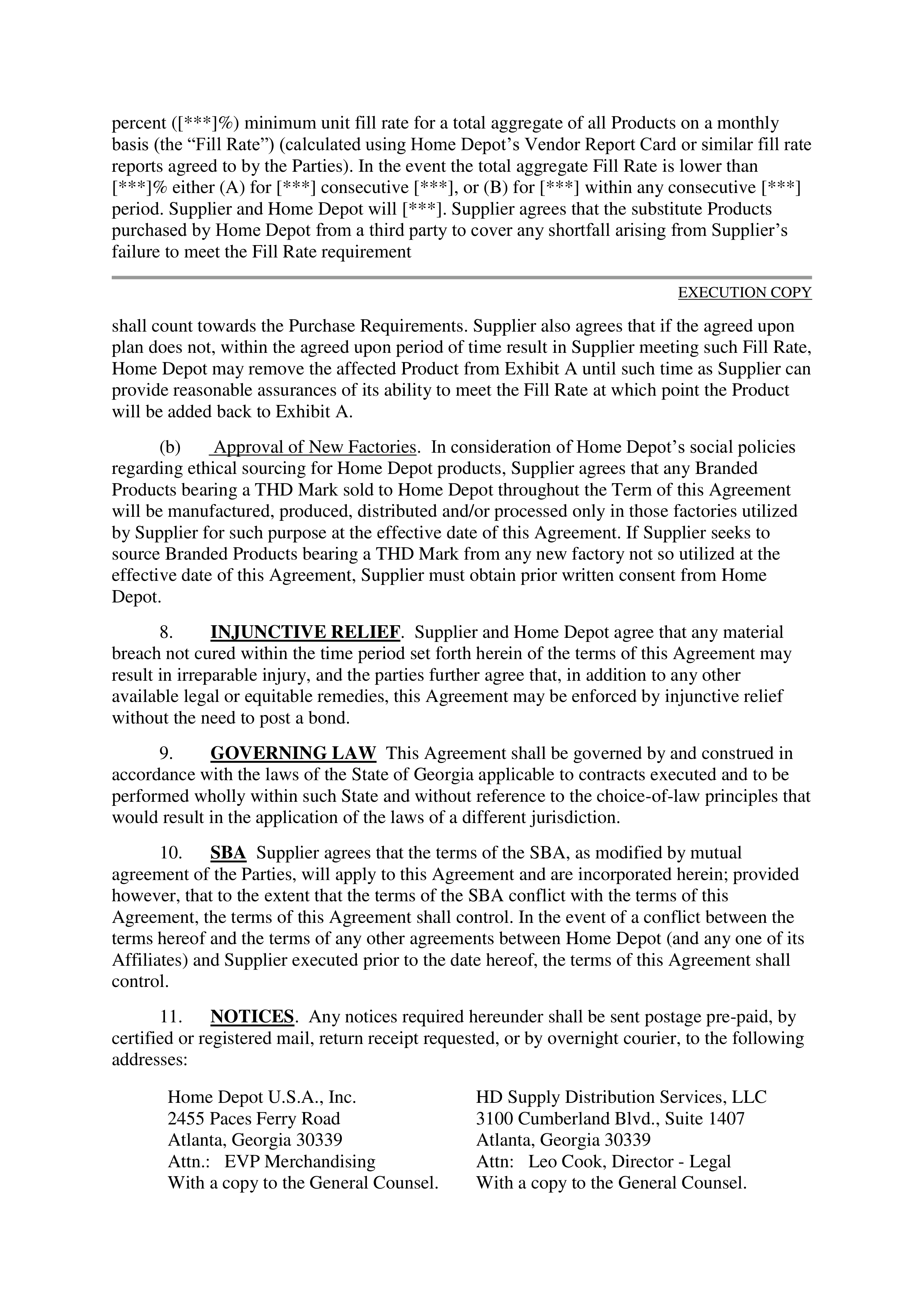 THE HOME DEPOT STRATEGIC PURCHASE AGREEMENT — page 5