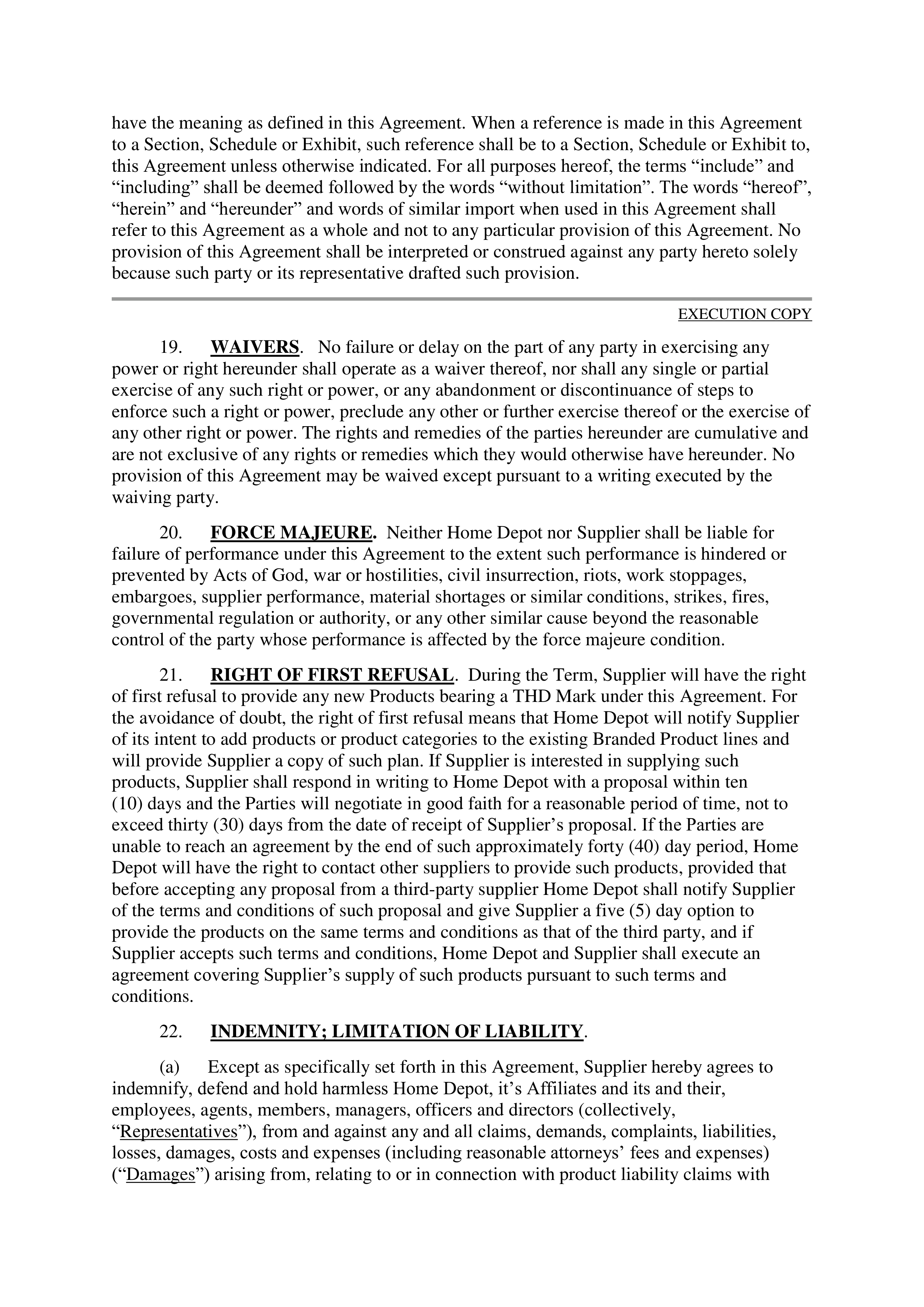 THE HOME DEPOT STRATEGIC PURCHASE AGREEMENT — page 7