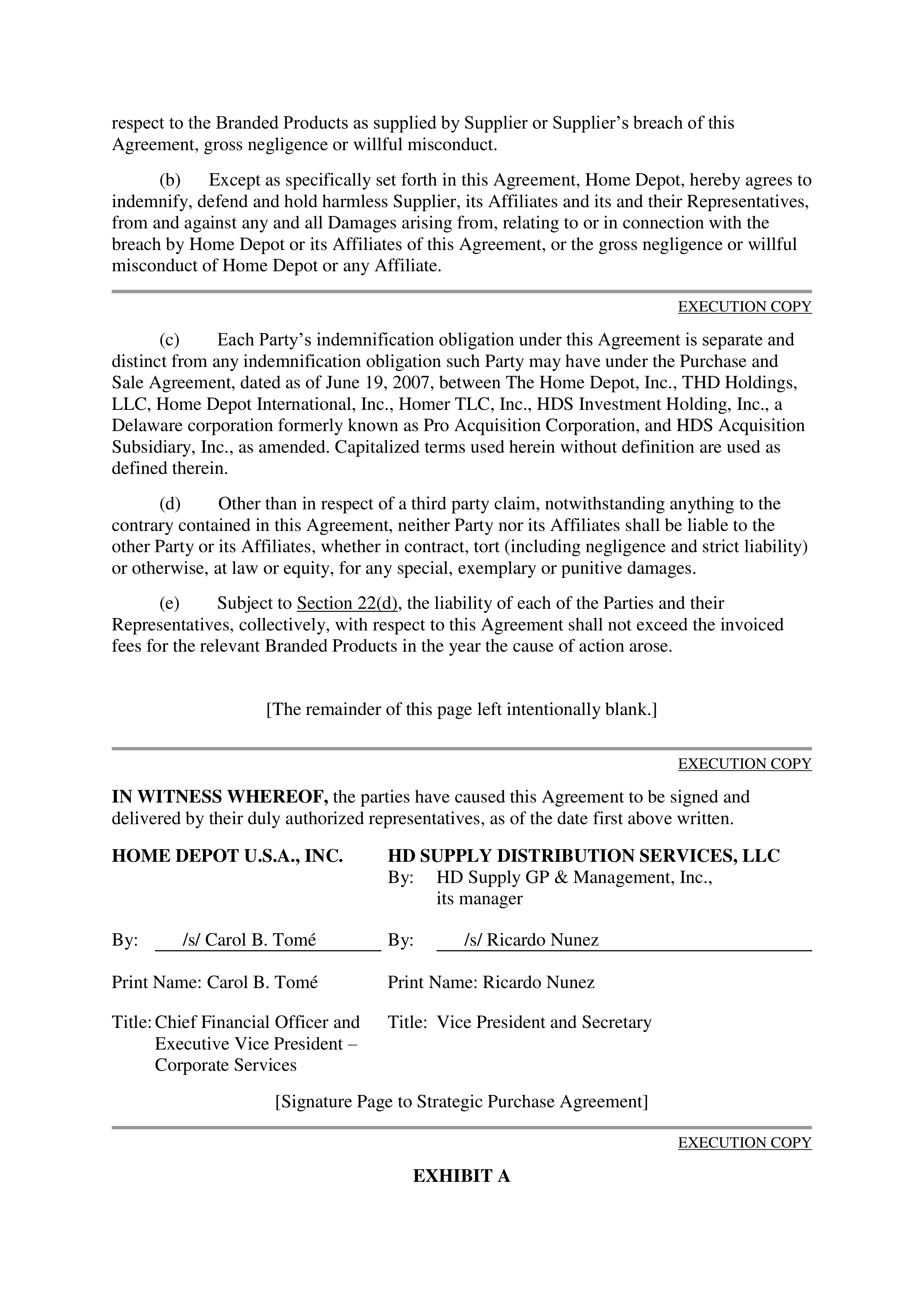 THE HOME DEPOT STRATEGIC PURCHASE AGREEMENT — page 8