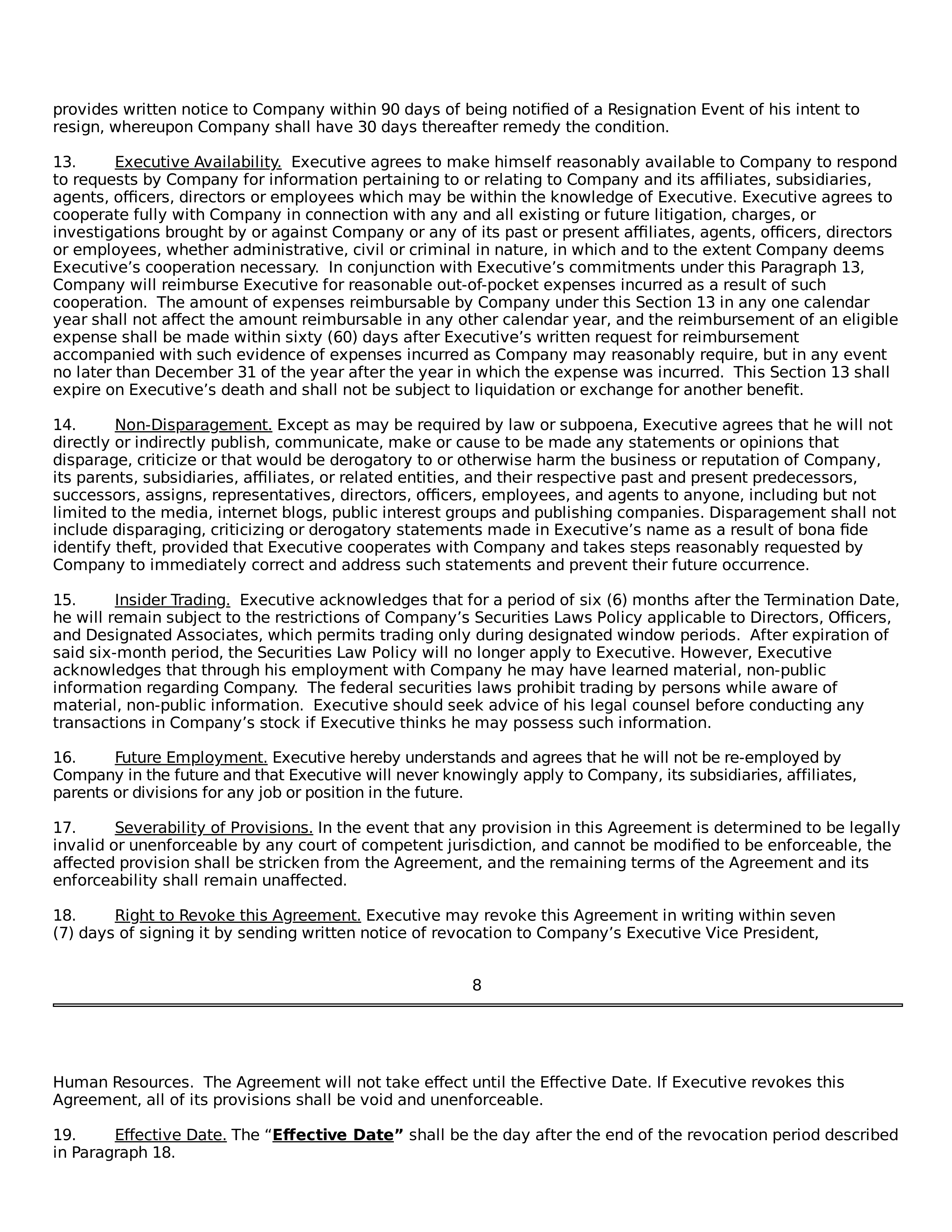 THE HOME DEPOT SEPARATION AGREEMENT — page 7