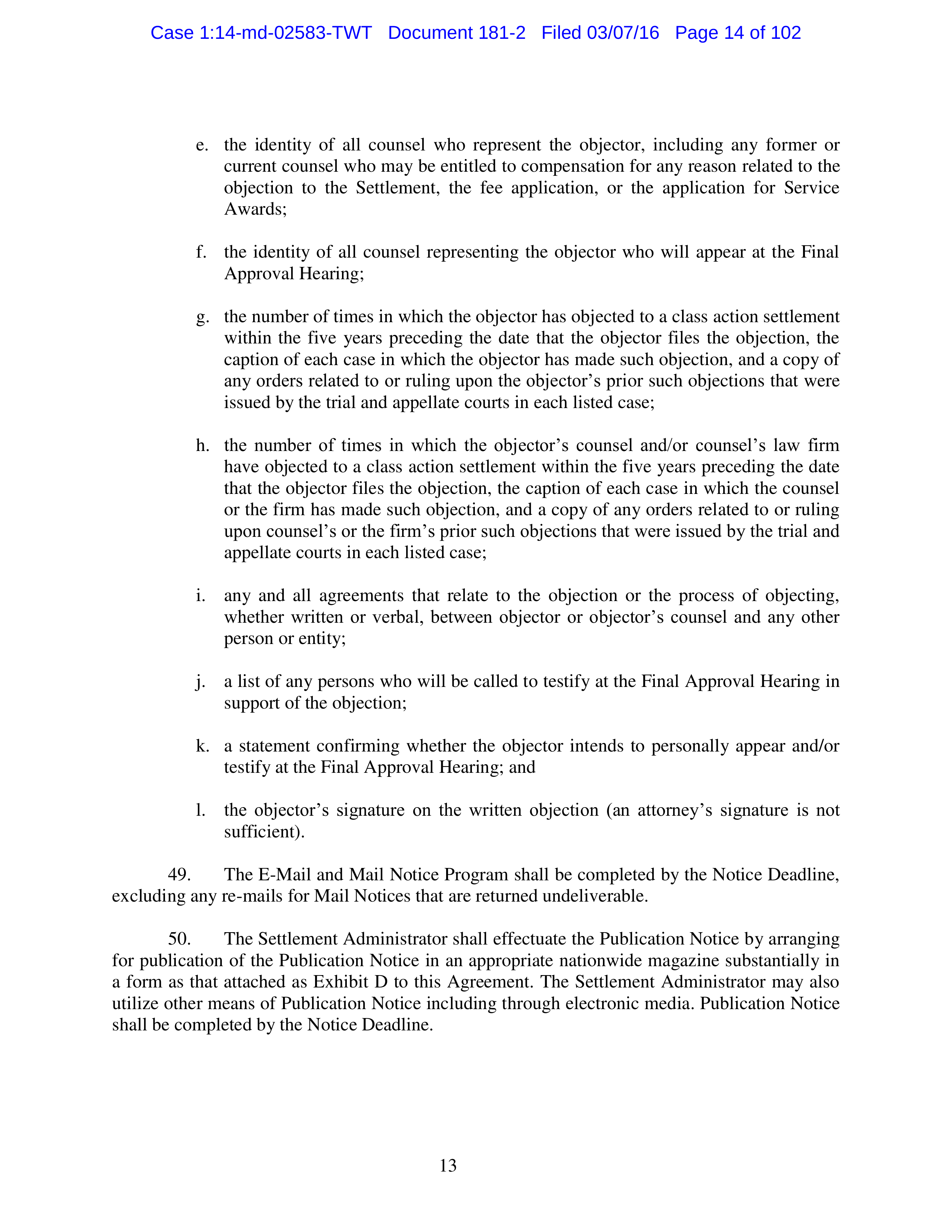 THE HOME DEPOT SETTLEMENT AGREEMENT — page 13
