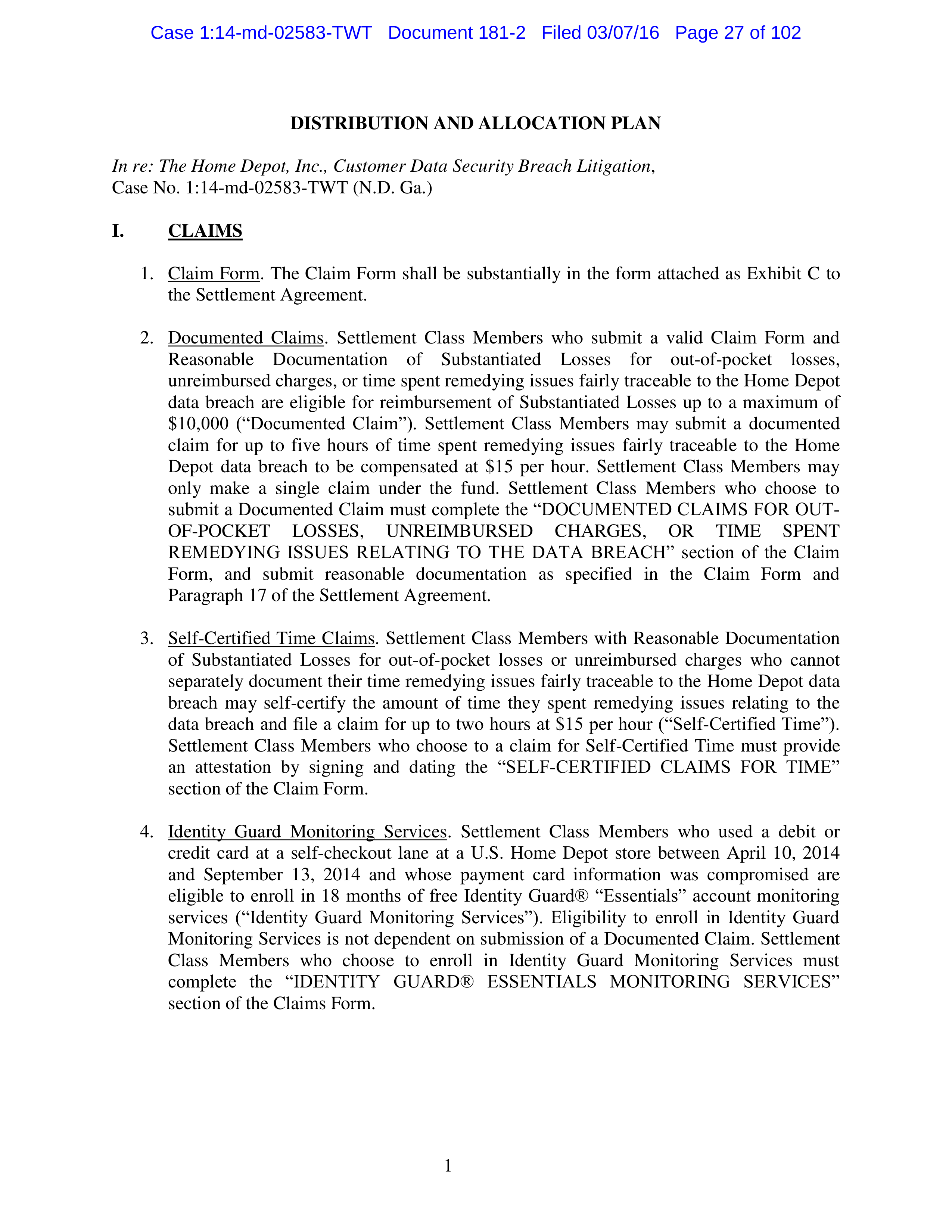 THE HOME DEPOT SETTLEMENT AGREEMENT — page 26